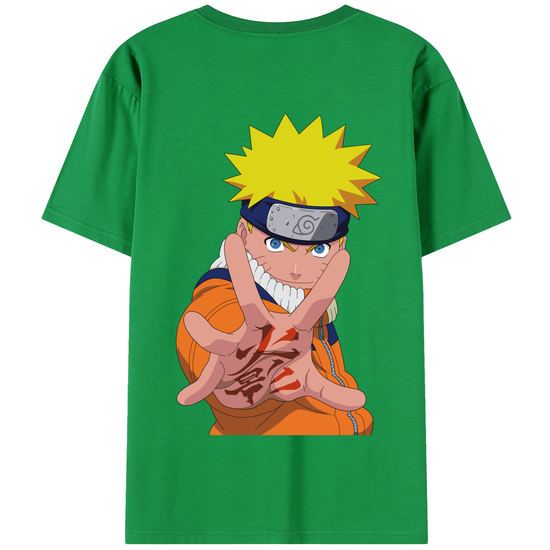 （画像用） NARUTO -ナルト- うずまき ナルト Uzumaki Naruto 綿100％半袖Tシャツ（背面プリント）