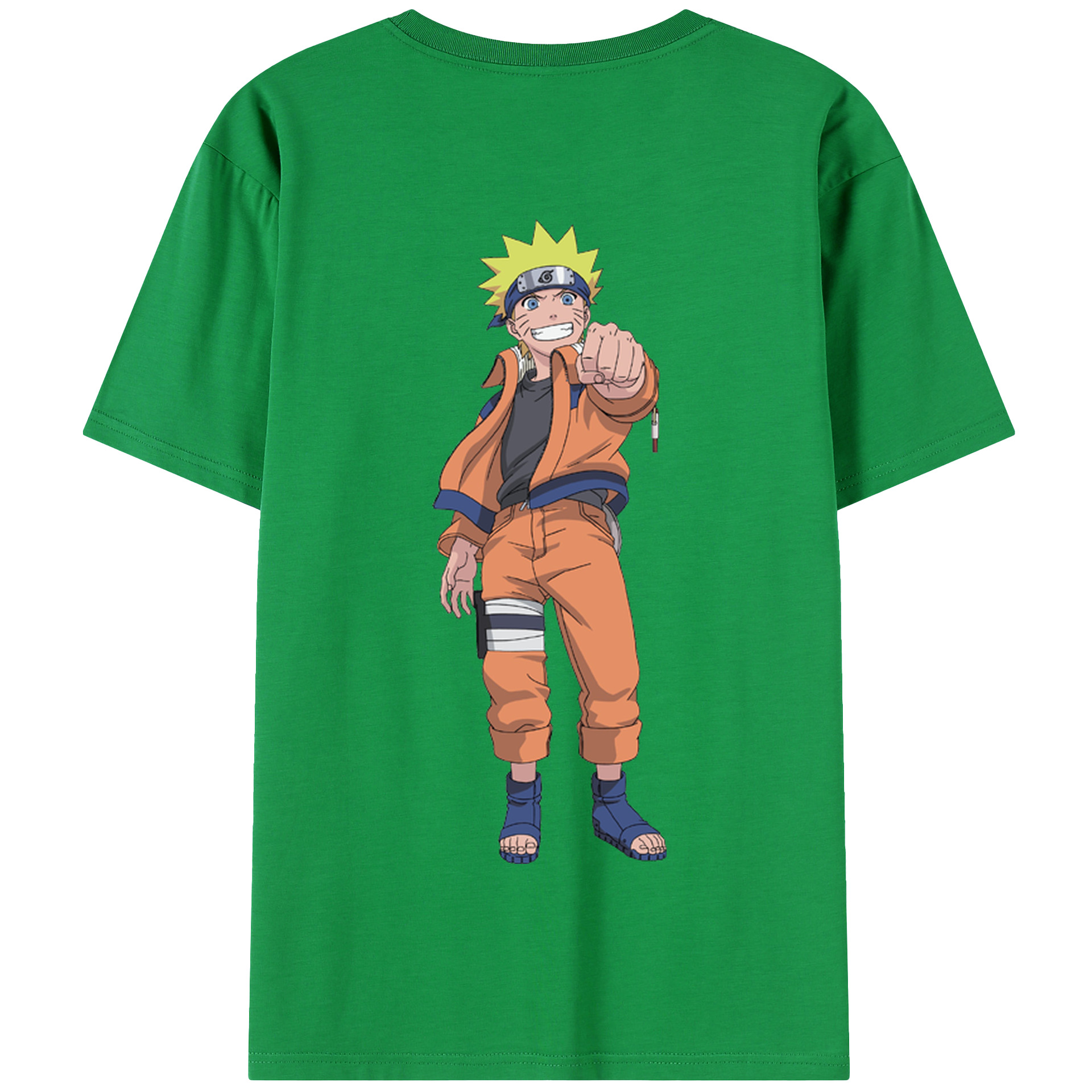 （画像用） NARUTO -ナルト- うずまき ナルト Uzumaki Naruto 綿100％半袖Tシャツ（背面プリント）