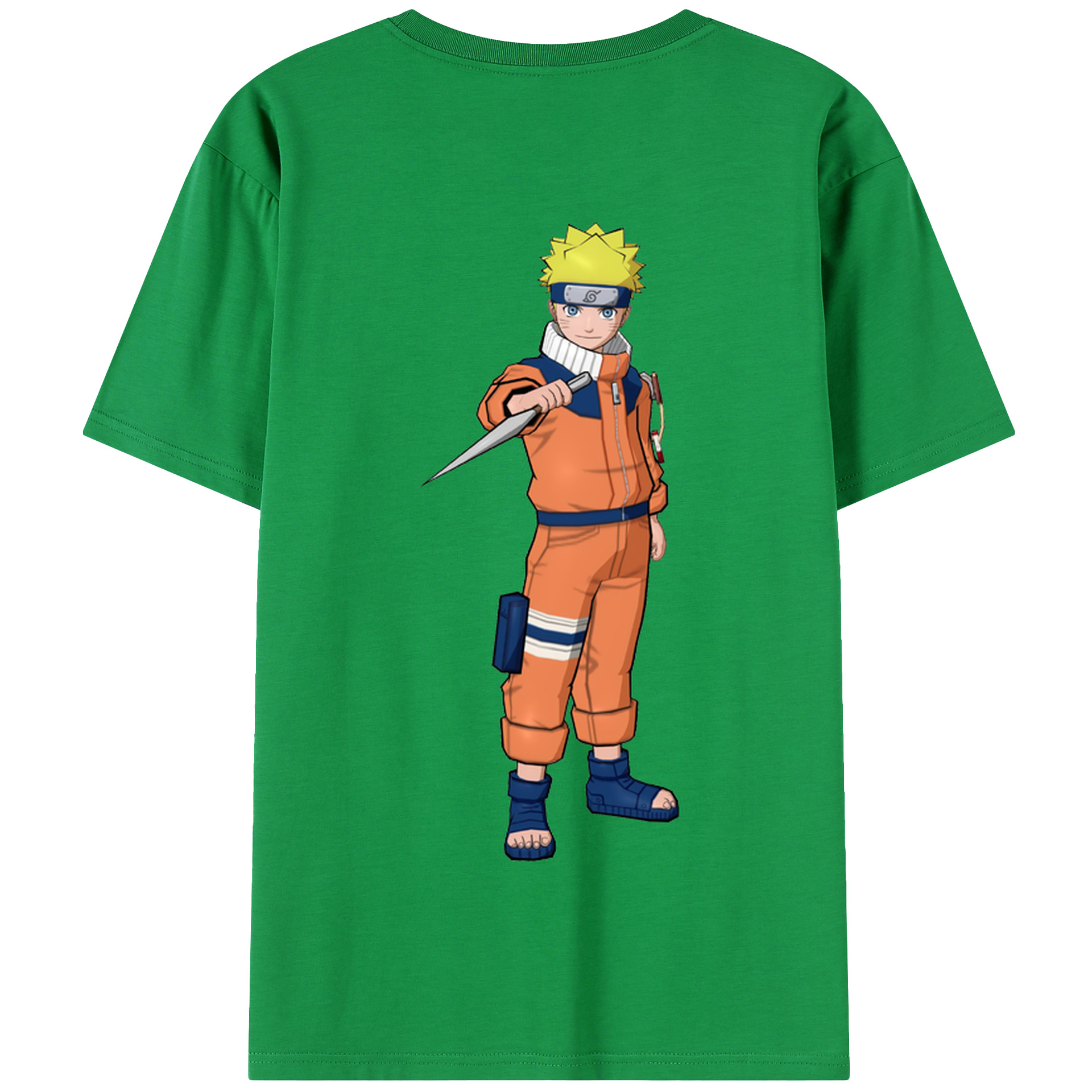 （画像用） NARUTO -ナルト- うずまき ナルト Uzumaki Naruto 綿100％半袖Tシャツ（背面プリント）