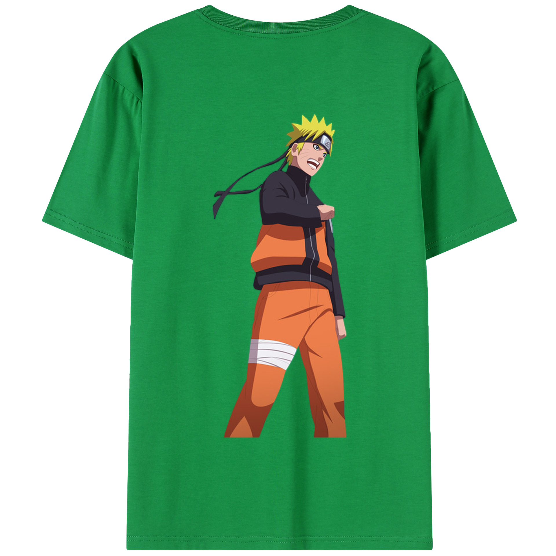 （画像用） NARUTO -ナルト- うずまき ナルト Uzumaki Naruto 綿100％半袖Tシャツ（背面プリント）