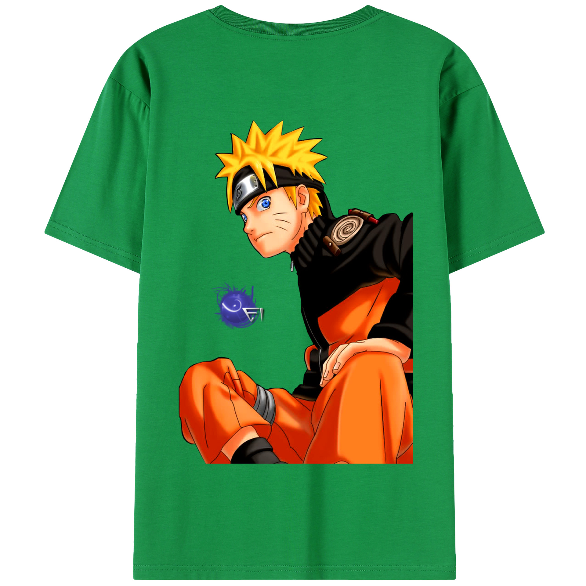 （画像用） NARUTO -ナルト- うずまき ナルト Uzumaki Naruto 綿100％半袖Tシャツ（背面プリント）