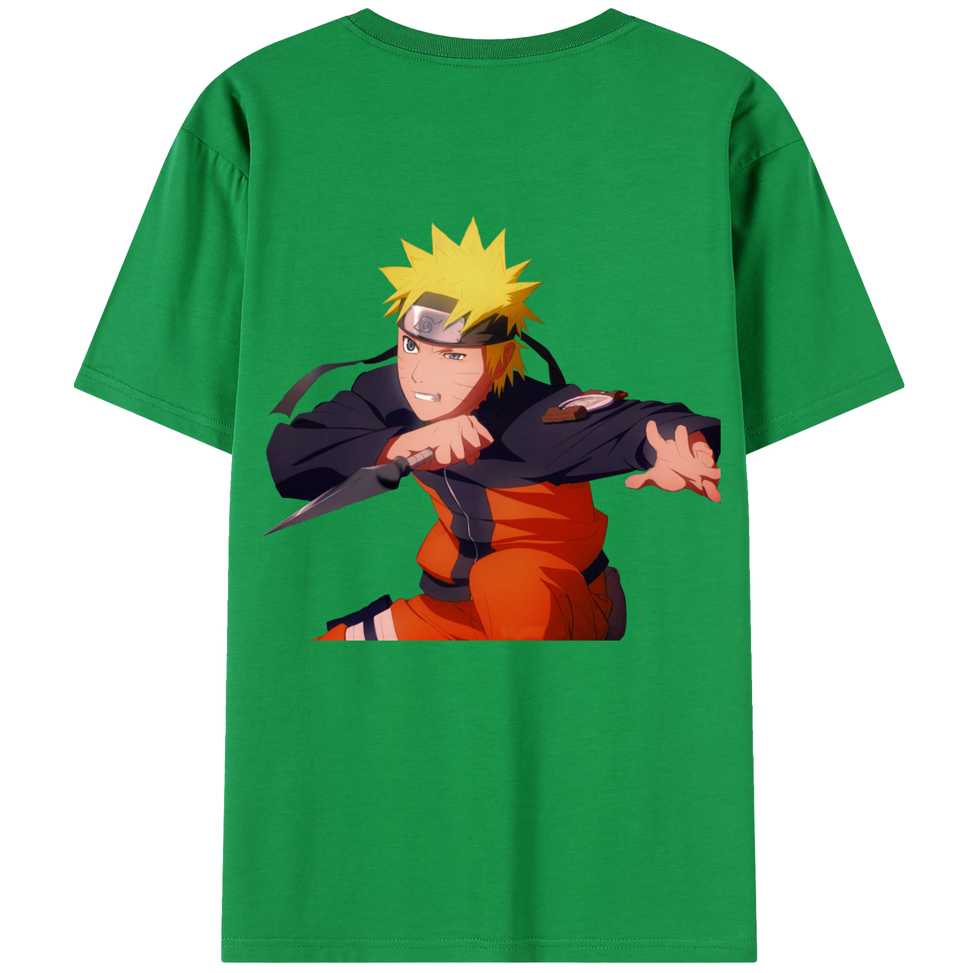 （画像用） NARUTO -ナルト- うずまき ナルト Uzumaki Naruto 綿100％半袖Tシャツ（背面プリント）