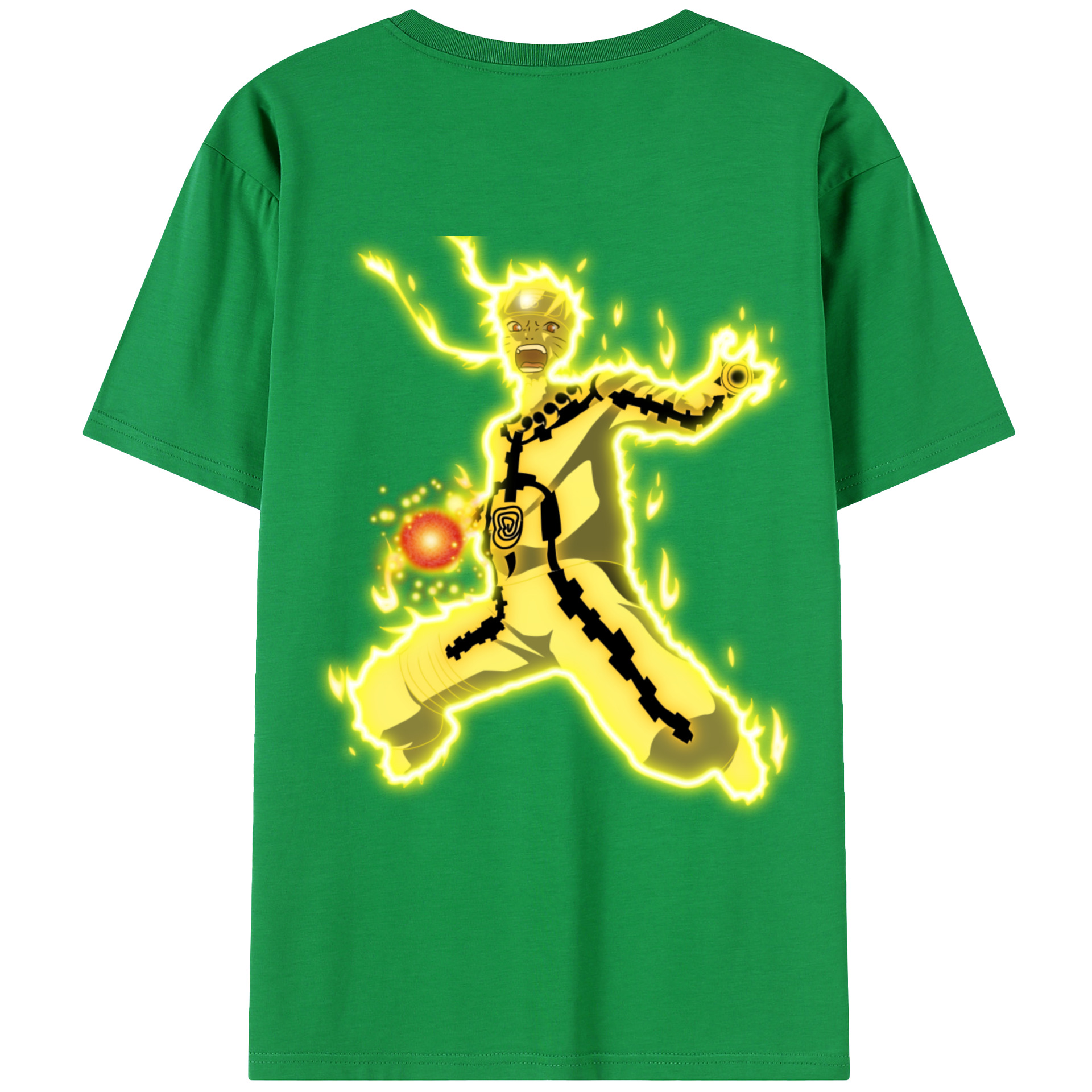 （画像用） NARUTO -ナルト- うずまき ナルト Uzumaki Naruto 綿100％半袖Tシャツ（背面プリント）