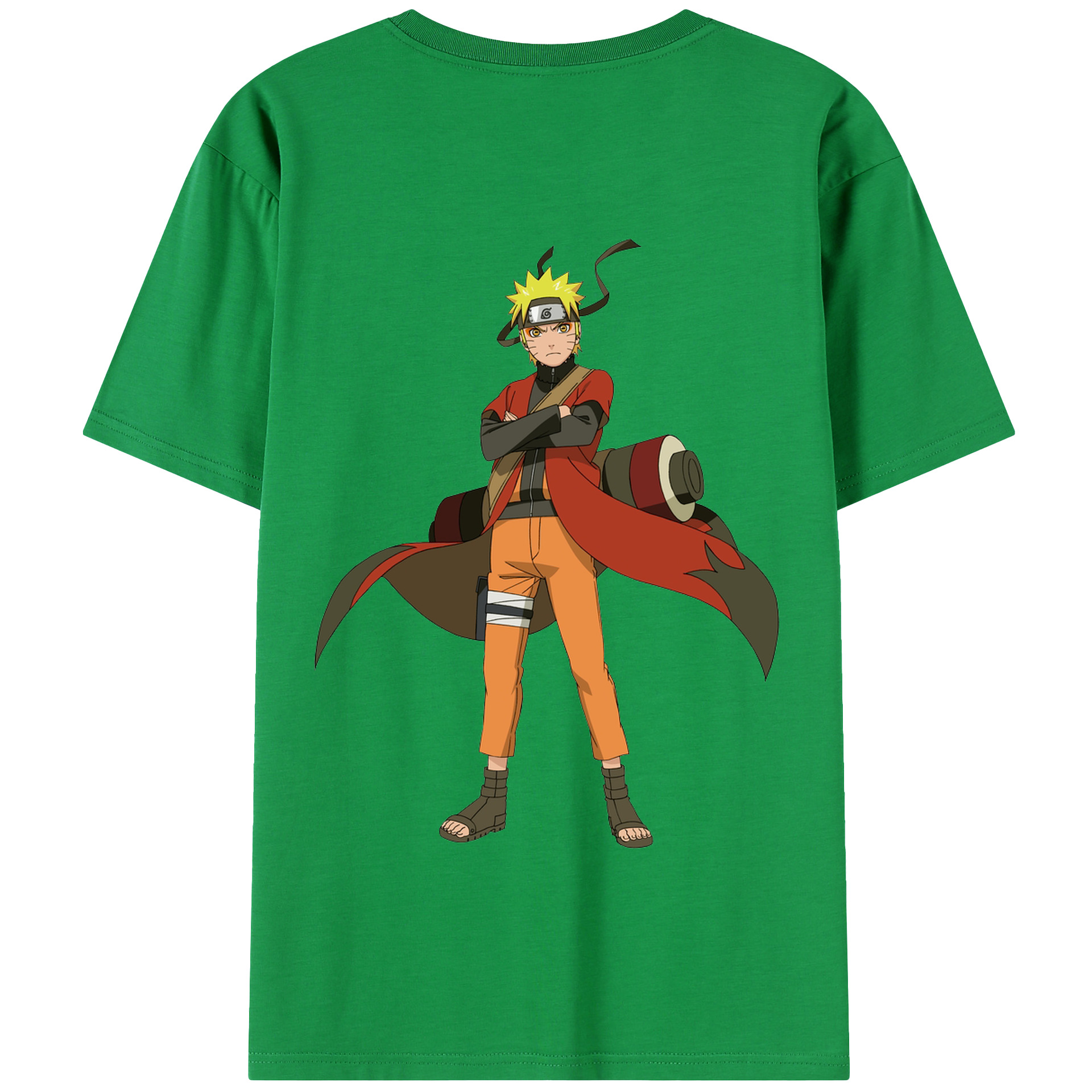 （画像用） NARUTO -ナルト- うずまき ナルト Uzumaki Naruto 綿100％半袖Tシャツ（背面プリント）