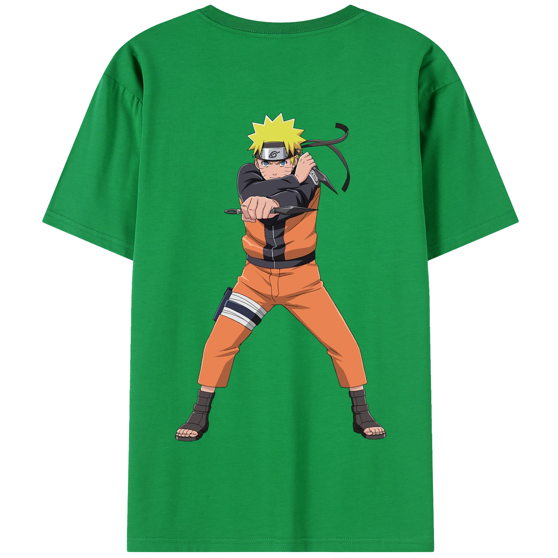 （画像用） NARUTO -ナルト- うずまき ナルト Uzumaki Naruto 綿100％半袖Tシャツ（背面プリント）