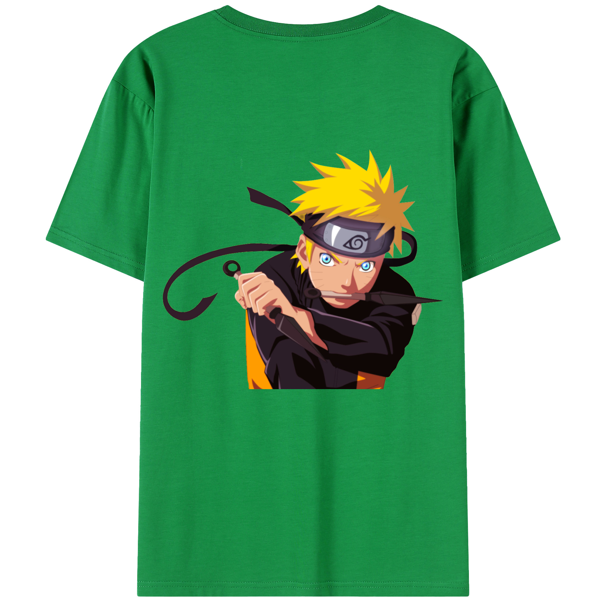 （画像用） NARUTO -ナルト- うずまき ナルト Uzumaki Naruto 綿100％半袖Tシャツ（背面プリント）