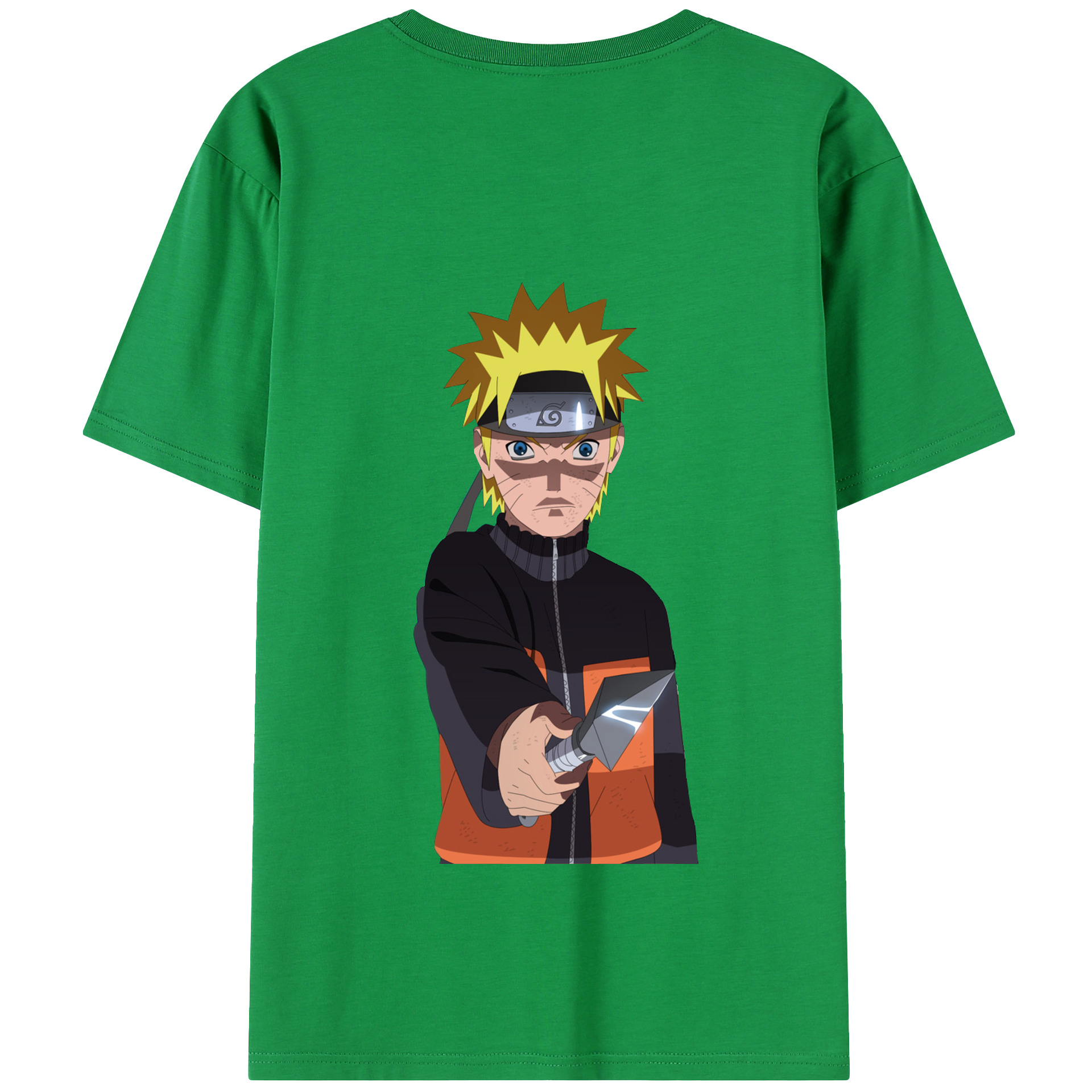 （画像用） NARUTO -ナルト- うずまき ナルト Uzumaki Naruto 綿100％半袖Tシャツ（背面プリント）