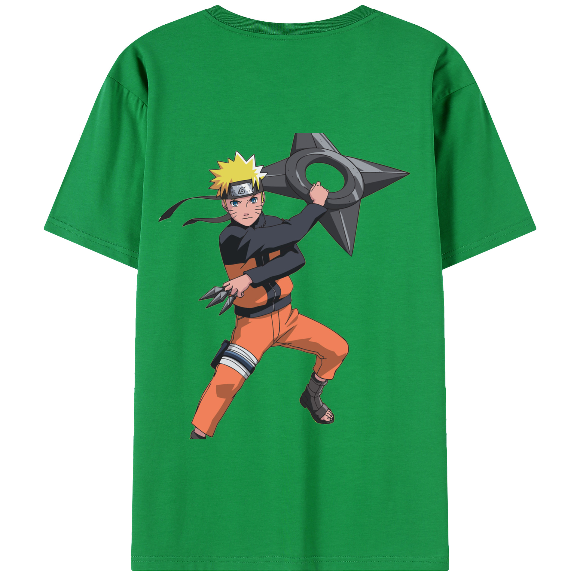 （画像用） NARUTO -ナルト- うずまき ナルト Uzumaki Naruto 綿100％半袖Tシャツ（背面プリント）