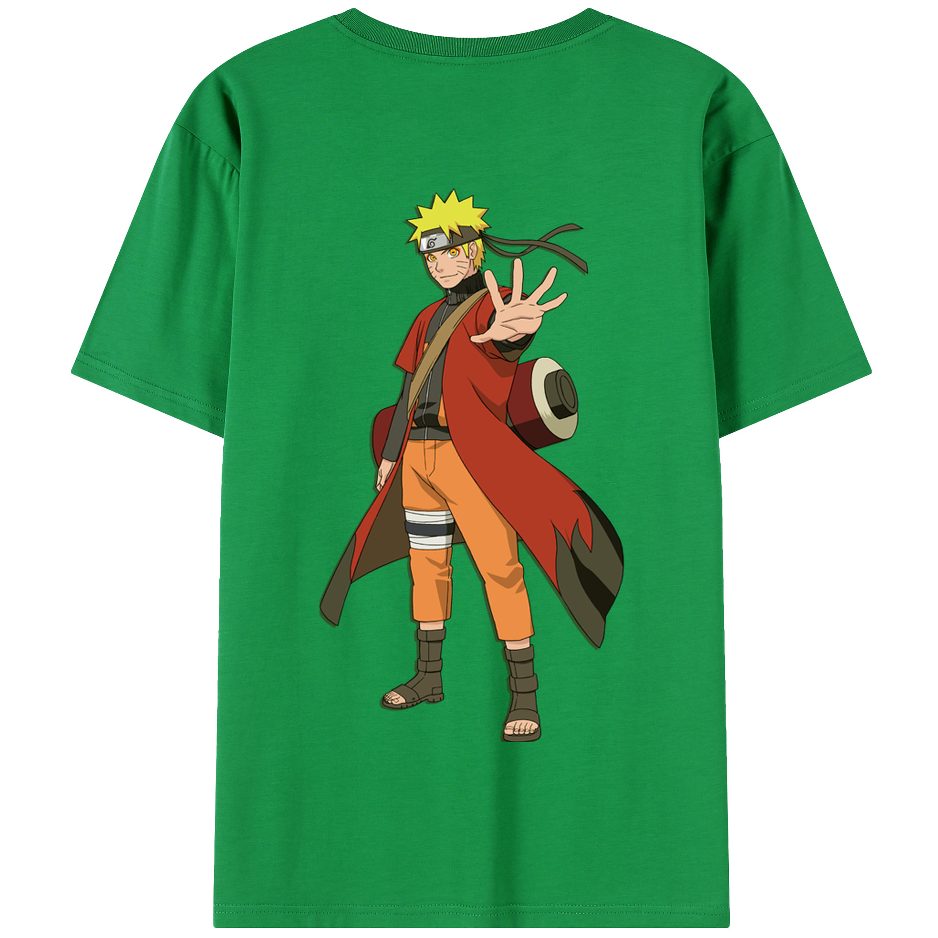 （画像用） NARUTO -ナルト- うずまき ナルト Uzumaki Naruto 綿100％半袖Tシャツ（背面プリント）