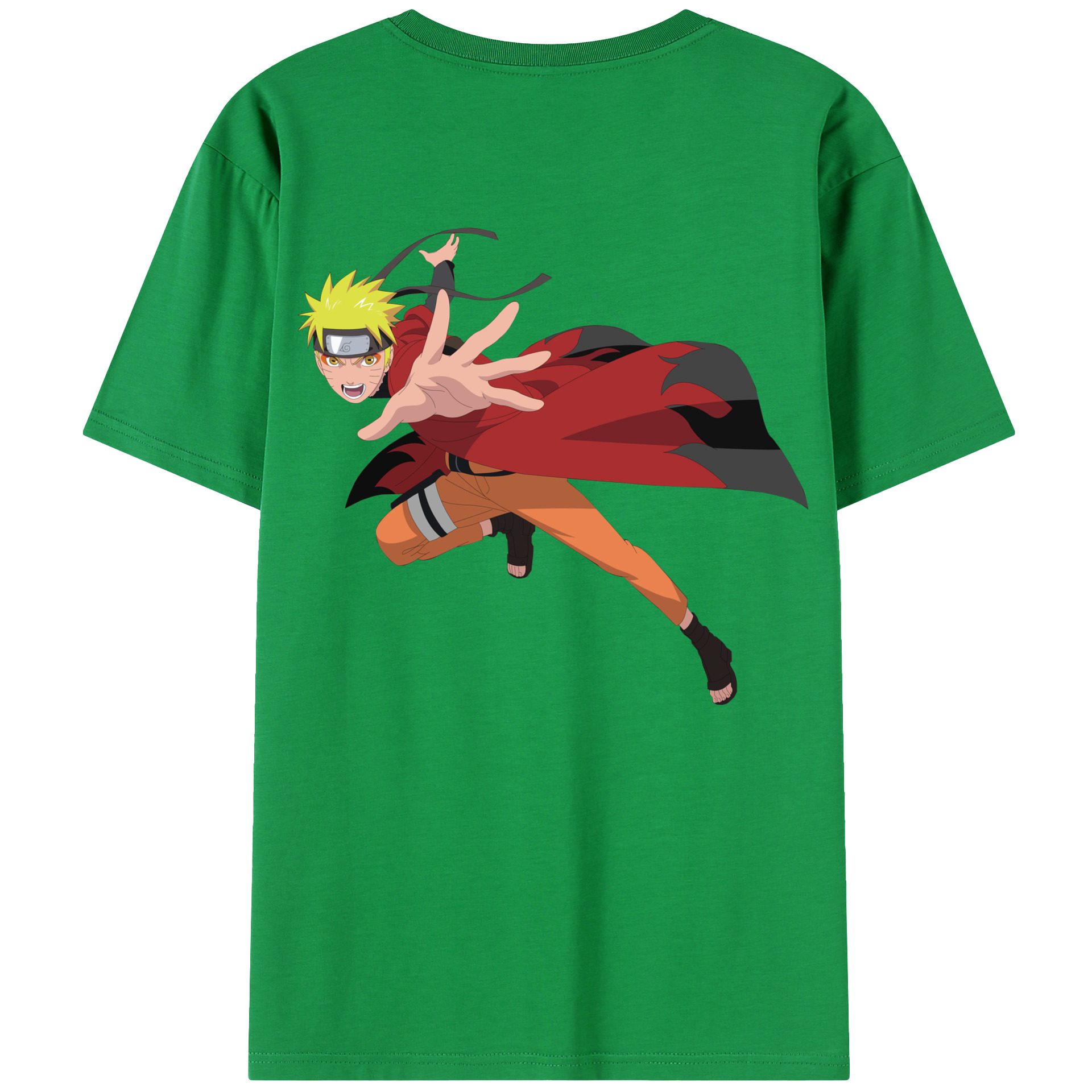 （画像用） NARUTO -ナルト- うずまき ナルト Uzumaki Naruto 綿100％半袖Tシャツ（背面プリント）