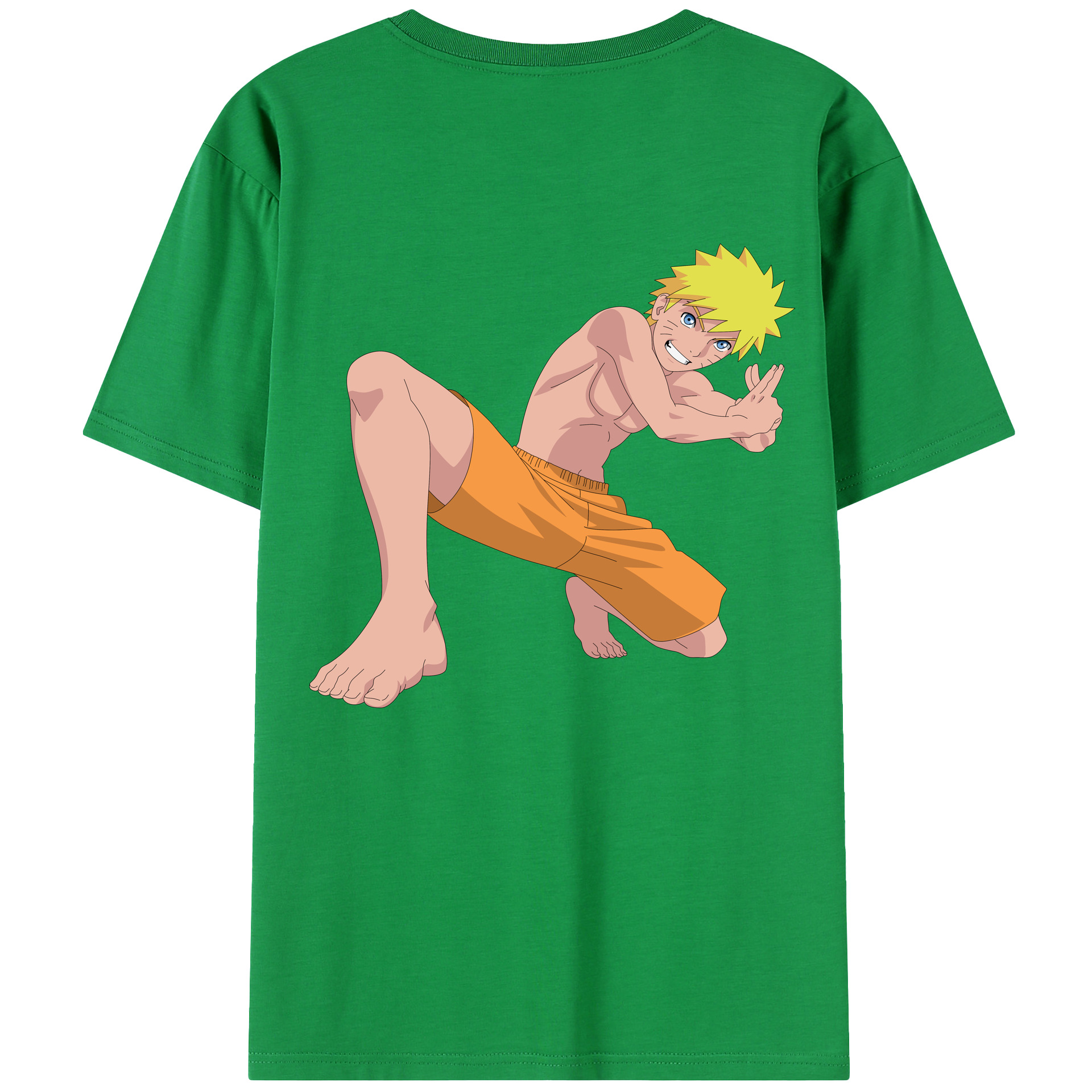 （画像用） NARUTO -ナルト- うずまき ナルト Uzumaki Naruto 綿100％半袖Tシャツ（背面プリント）