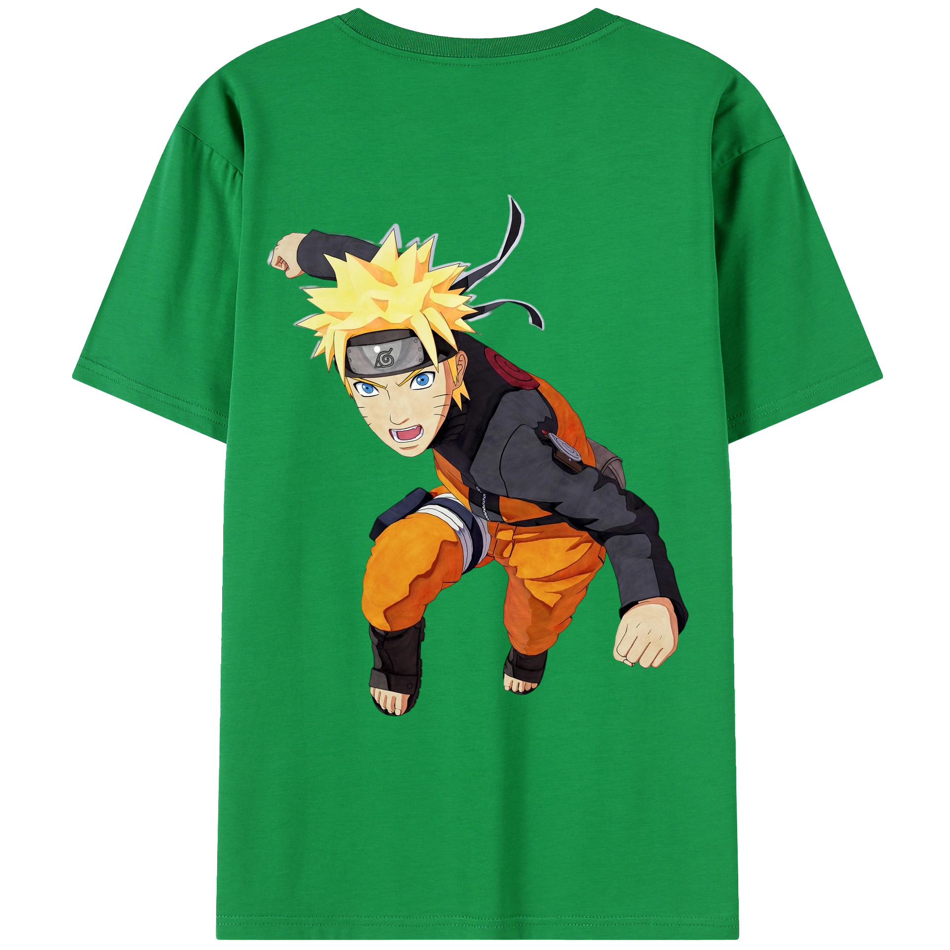 （画像用） NARUTO -ナルト- うずまき ナルト Uzumaki Naruto 綿100％半袖Tシャツ（背面プリント）