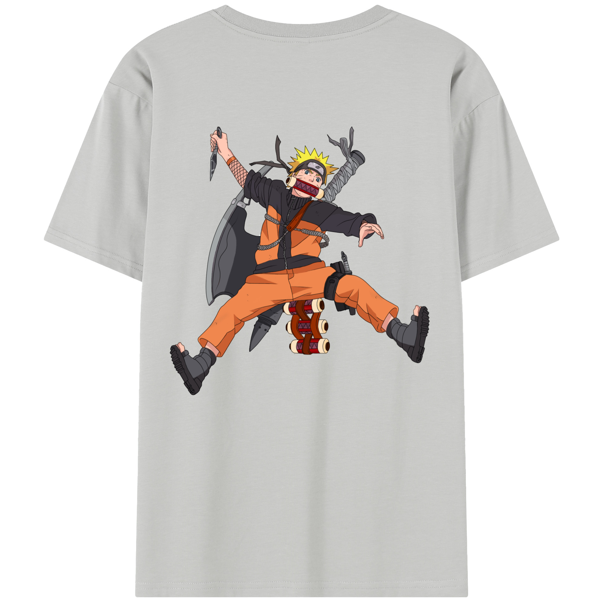 （画像用） NARUTO -ナルト- うずまき ナルト Uzumaki Naruto 綿100％半袖Tシャツ（背面プリント）