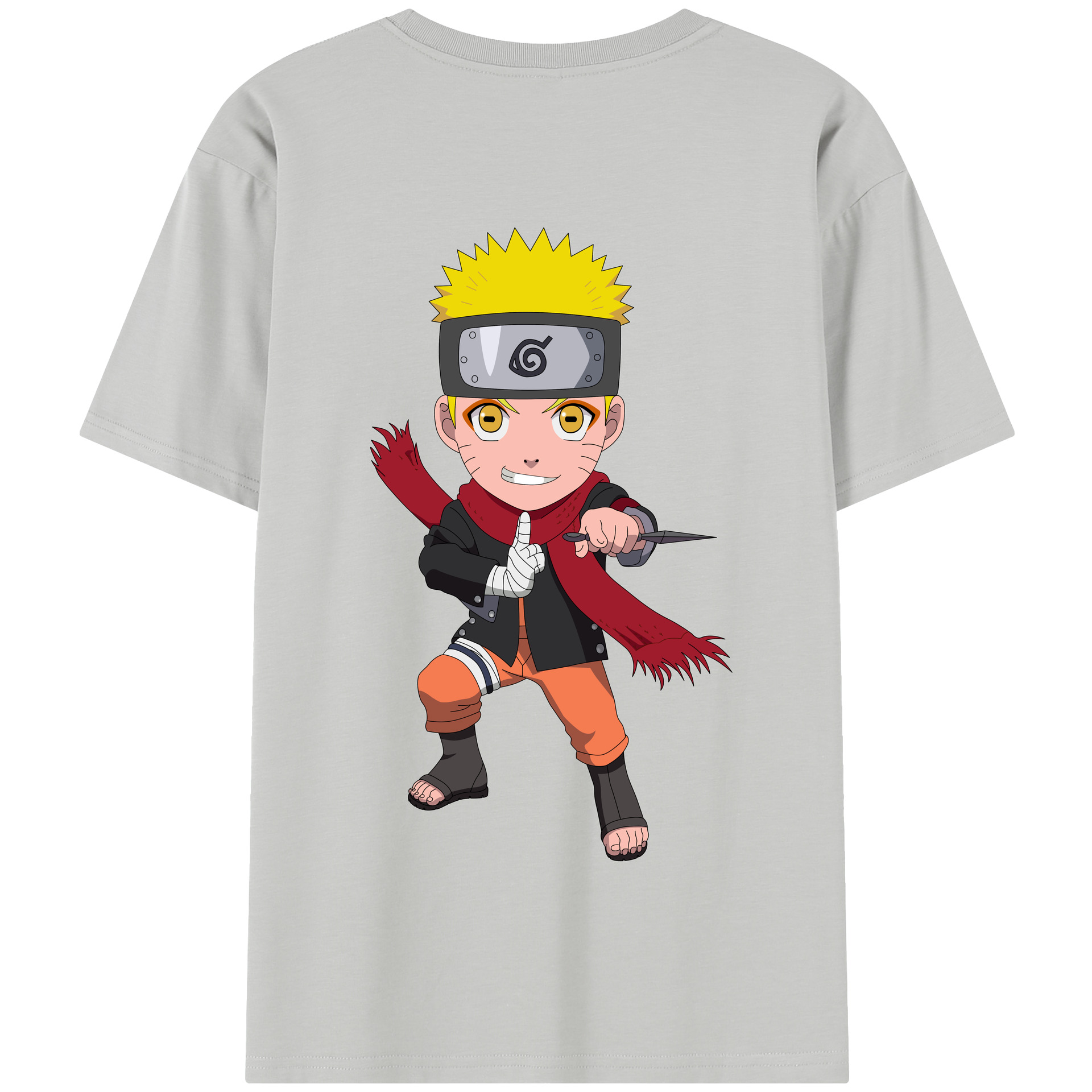 （画像用） NARUTO -ナルト- うずまき ナルト Uzumaki Naruto 綿100％半袖Tシャツ（背面プリント）