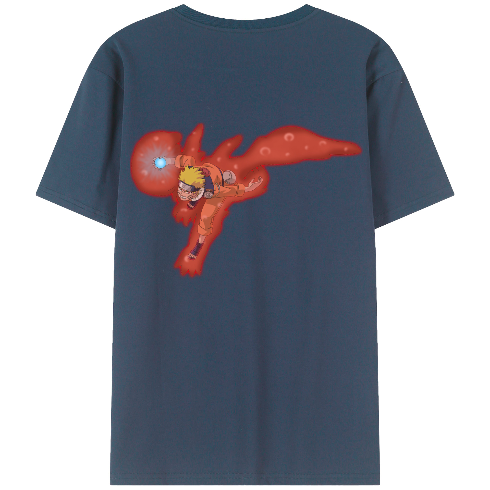 （画像用） NARUTO -ナルト- うずまき ナルト Uzumaki Naruto 綿100％半袖Tシャツ（背面プリント）