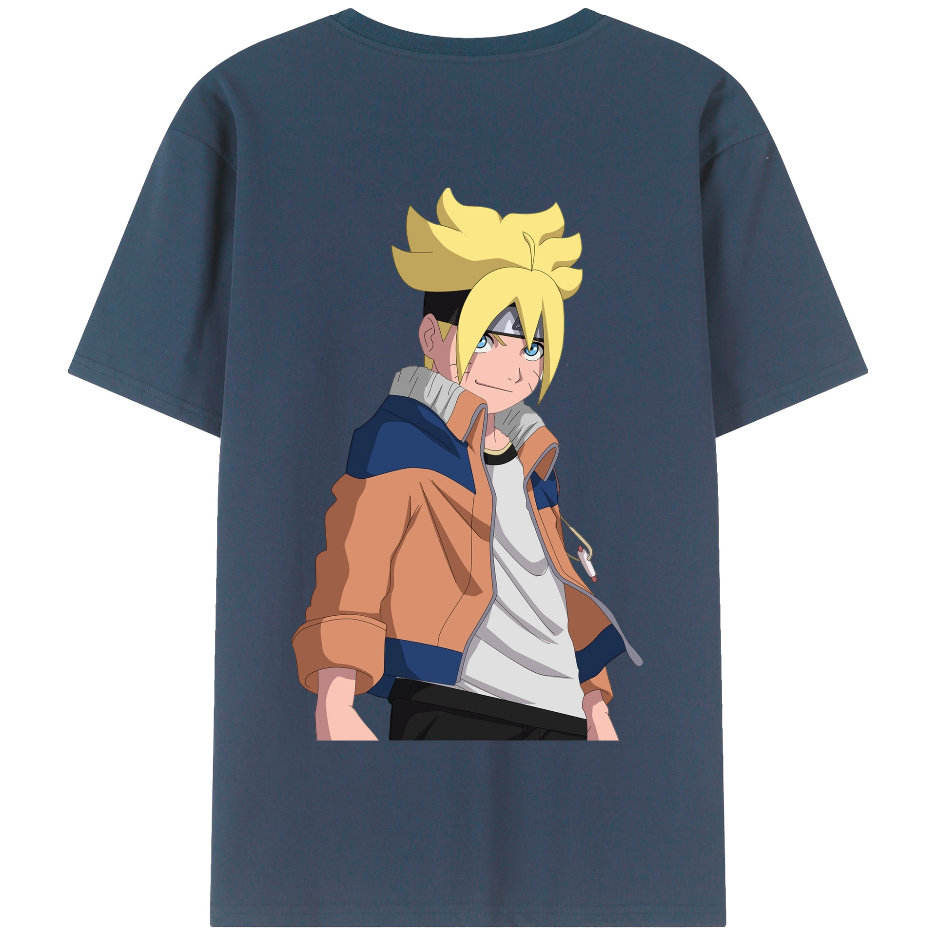 （画像用） NARUTO -ナルト- うずまき ナルト Uzumaki Naruto 綿100％半袖Tシャツ（背面プリント）