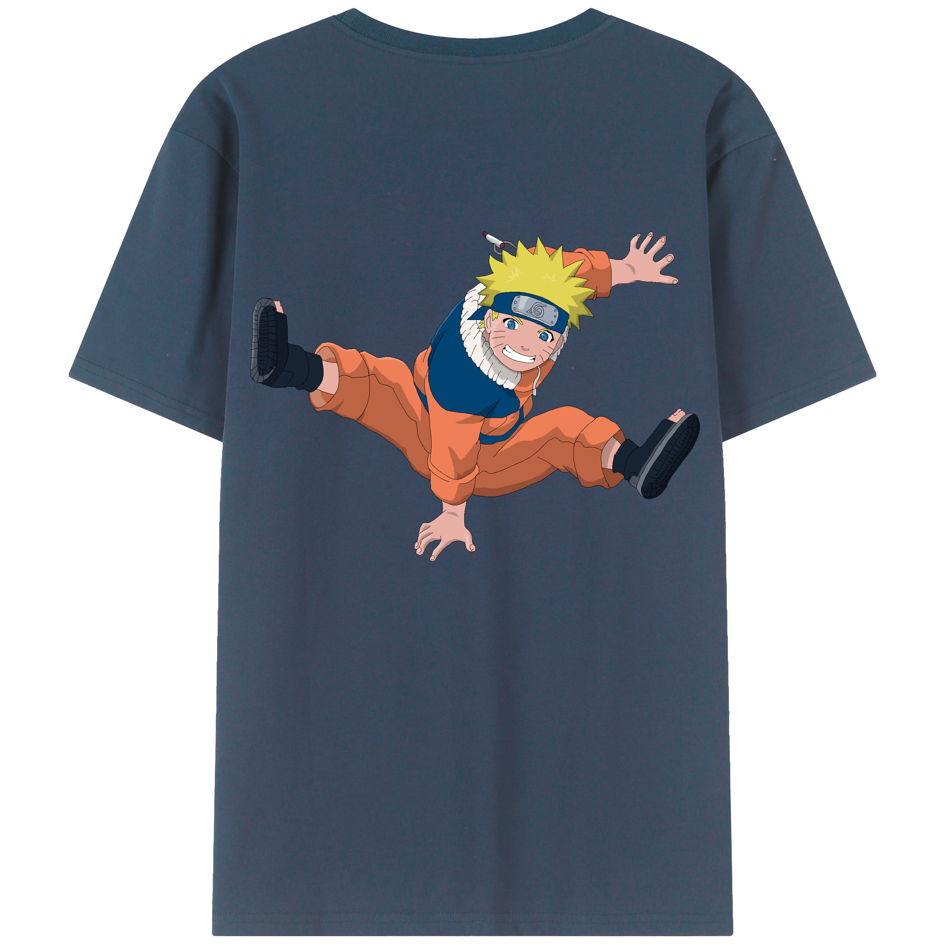 （画像用） NARUTO -ナルト- うずまき ナルト Uzumaki Naruto 綿100％半袖Tシャツ（背面プリント）