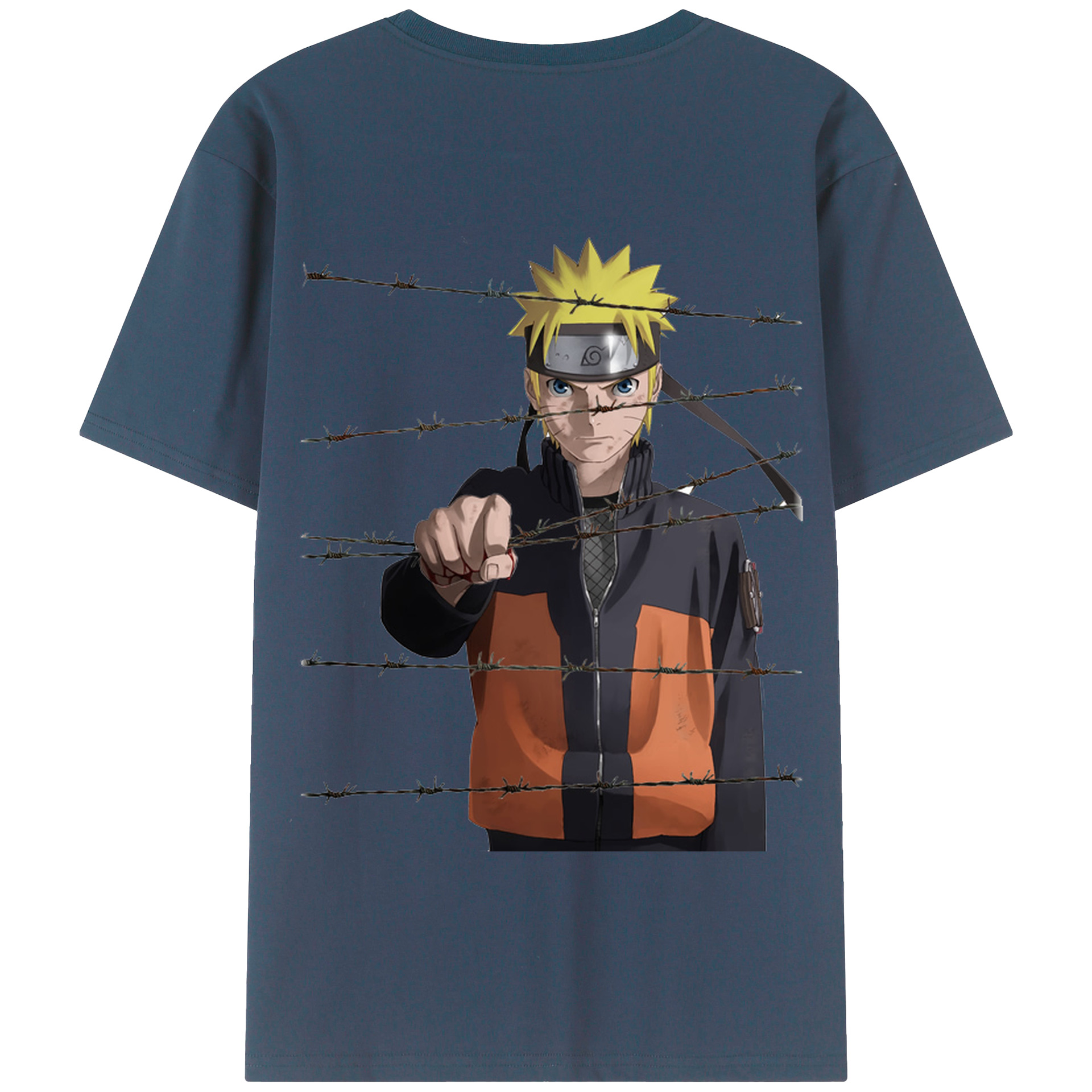 （画像用） NARUTO -ナルト- うずまき ナルト Uzumaki Naruto 綿100％半袖Tシャツ（背面プリント）