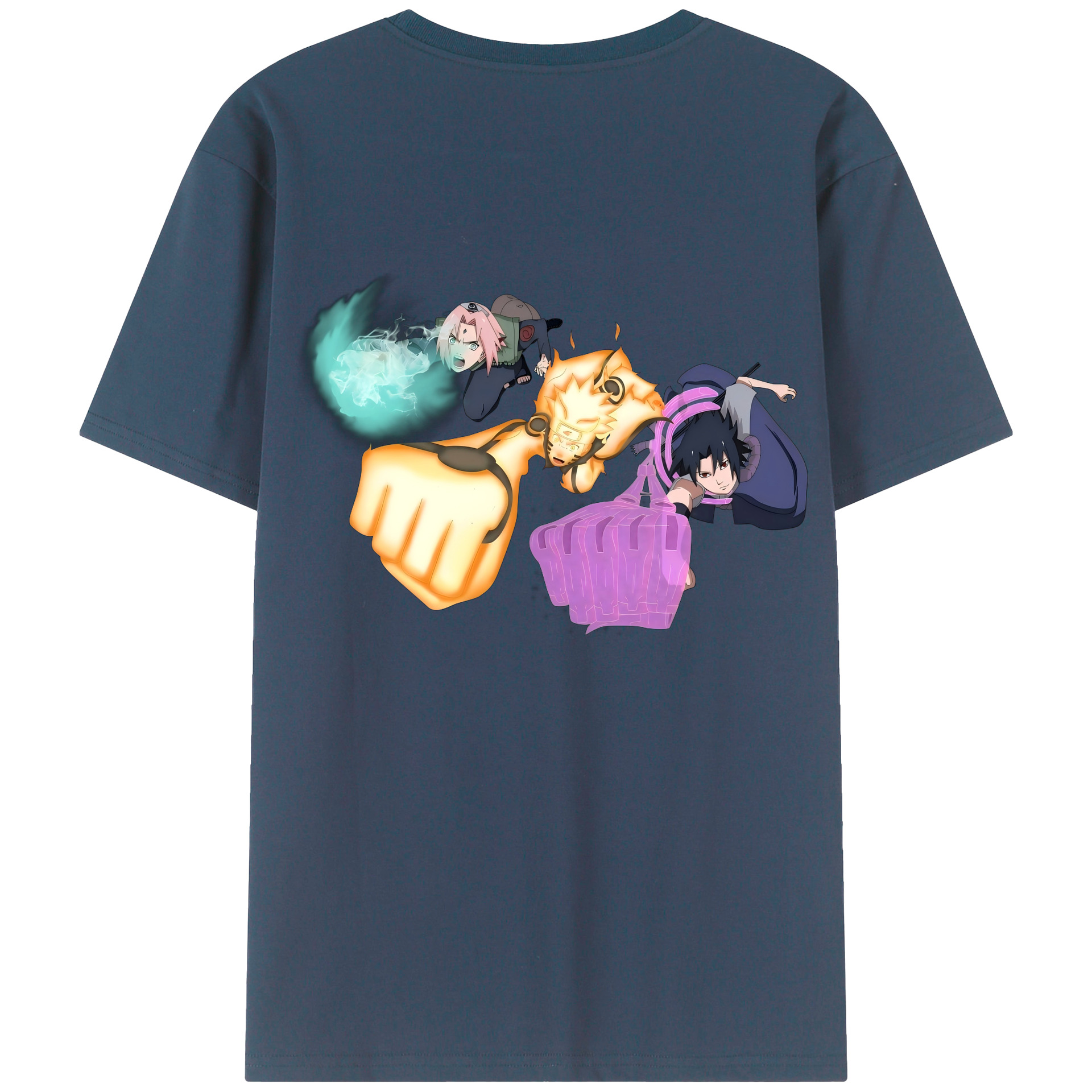 （画像用） NARUTO -ナルト- うずまき ナルト Uzumaki Naruto 綿100％半袖Tシャツ（背面プリント）