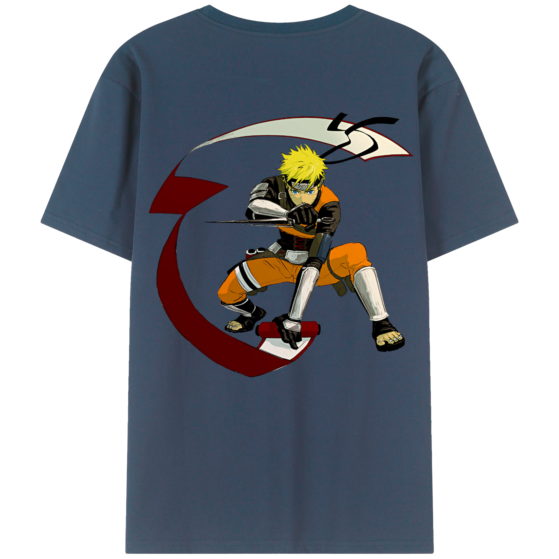 （画像用） NARUTO -ナルト- うずまき ナルト Uzumaki Naruto 綿100％半袖Tシャツ（背面プリント）
