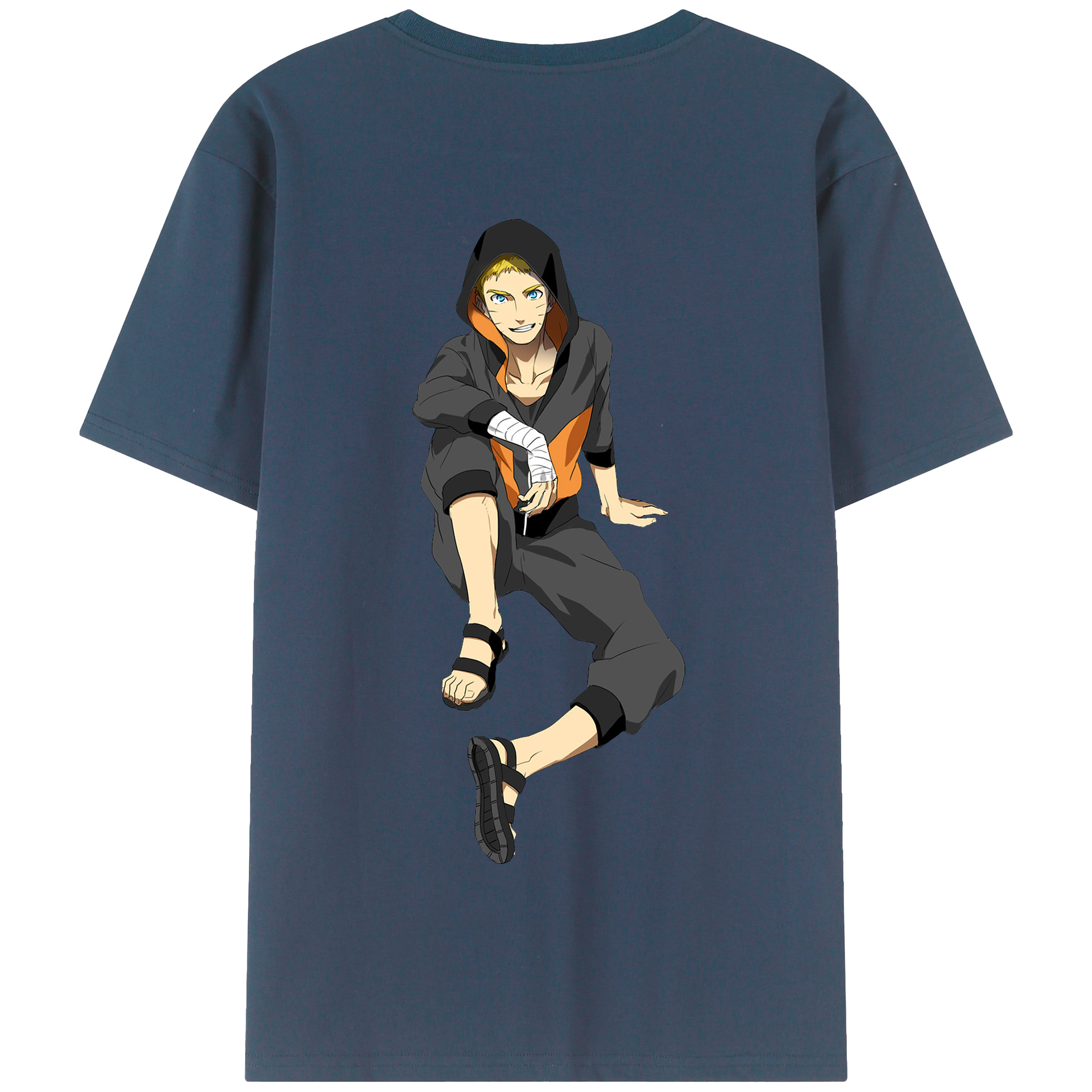（画像用） NARUTO -ナルト- うずまき ナルト Uzumaki Naruto 綿100％半袖Tシャツ（背面プリント）