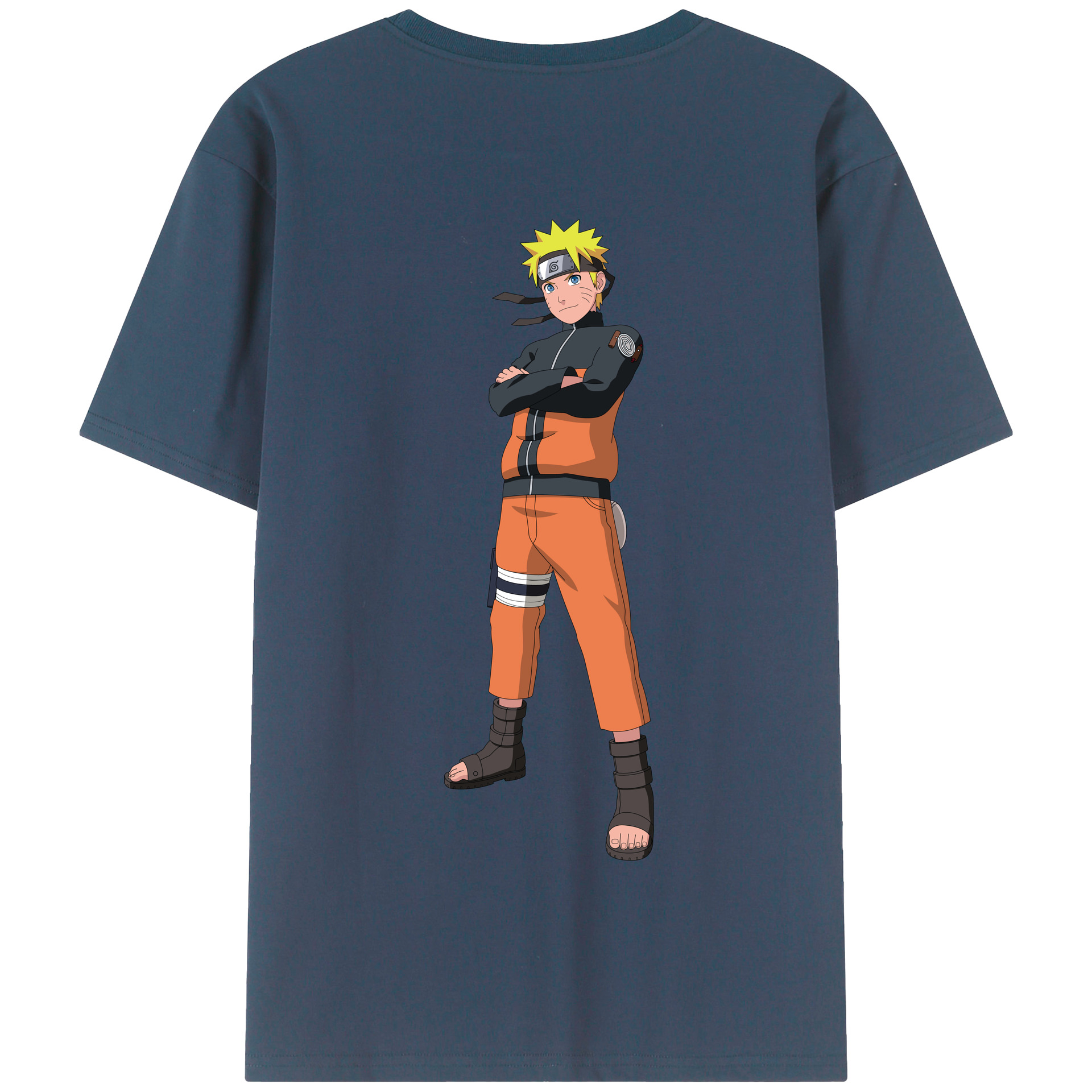 （画像用） NARUTO -ナルト- うずまき ナルト Uzumaki Naruto 綿100％半袖Tシャツ（背面プリント）
