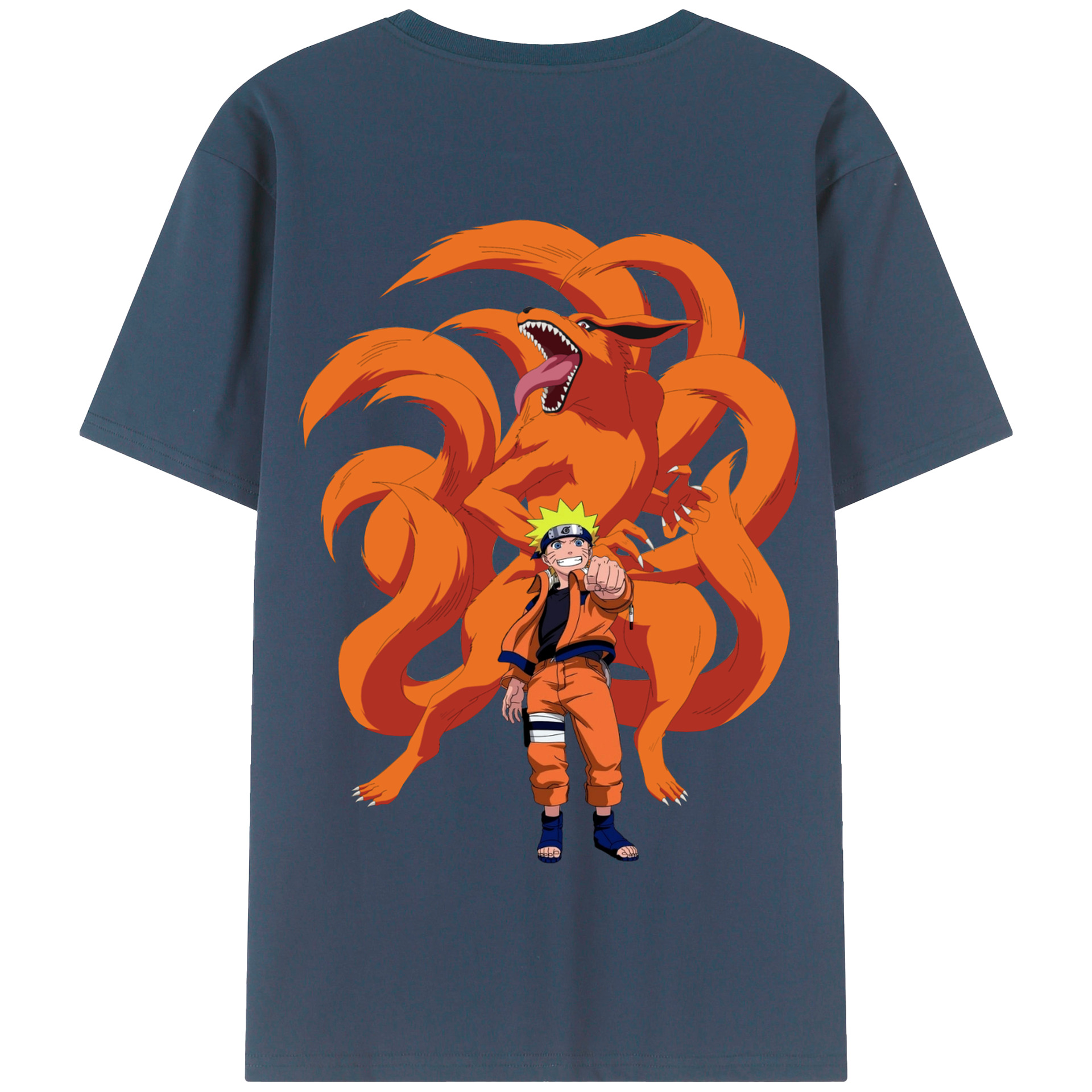 （画像用） NARUTO -ナルト- うずまき ナルト Uzumaki Naruto 綿100％半袖Tシャツ（背面プリント）