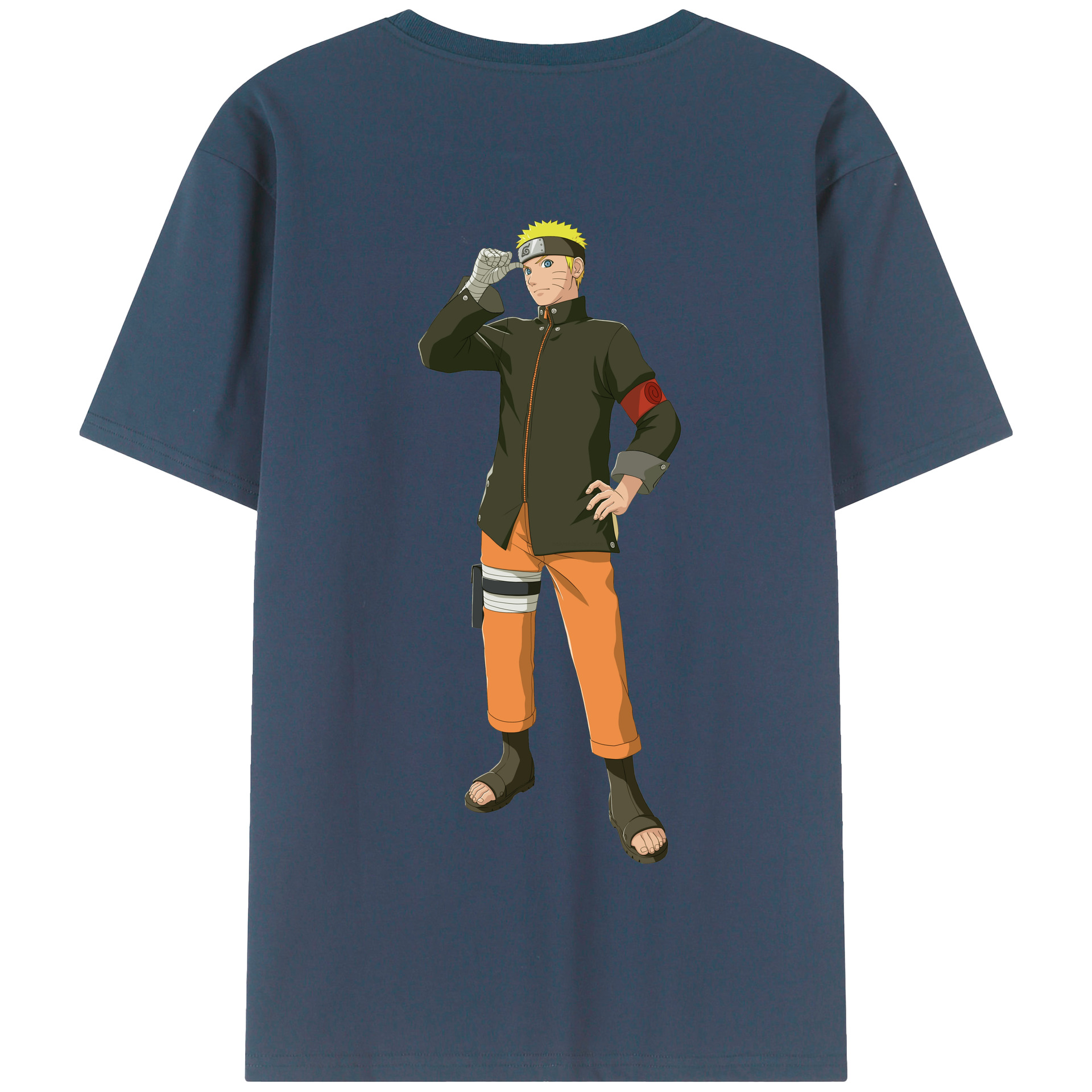 （画像用） NARUTO -ナルト- うずまき ナルト Uzumaki Naruto 綿100％半袖Tシャツ（背面プリント）