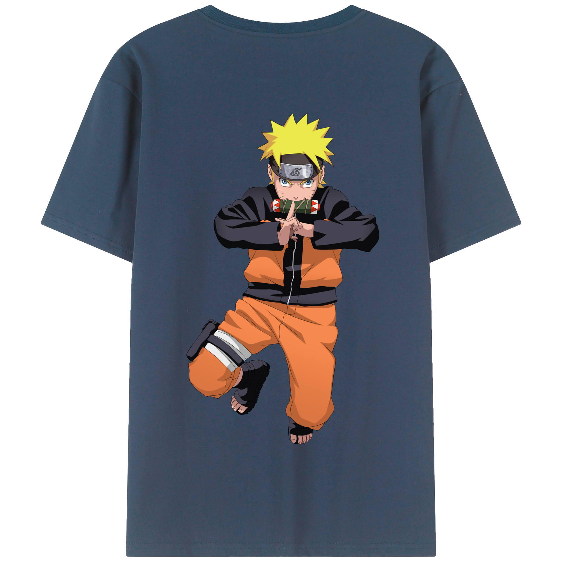 （画像用） NARUTO -ナルト- うずまき ナルト Uzumaki Naruto 綿100％半袖Tシャツ（背面プリント）