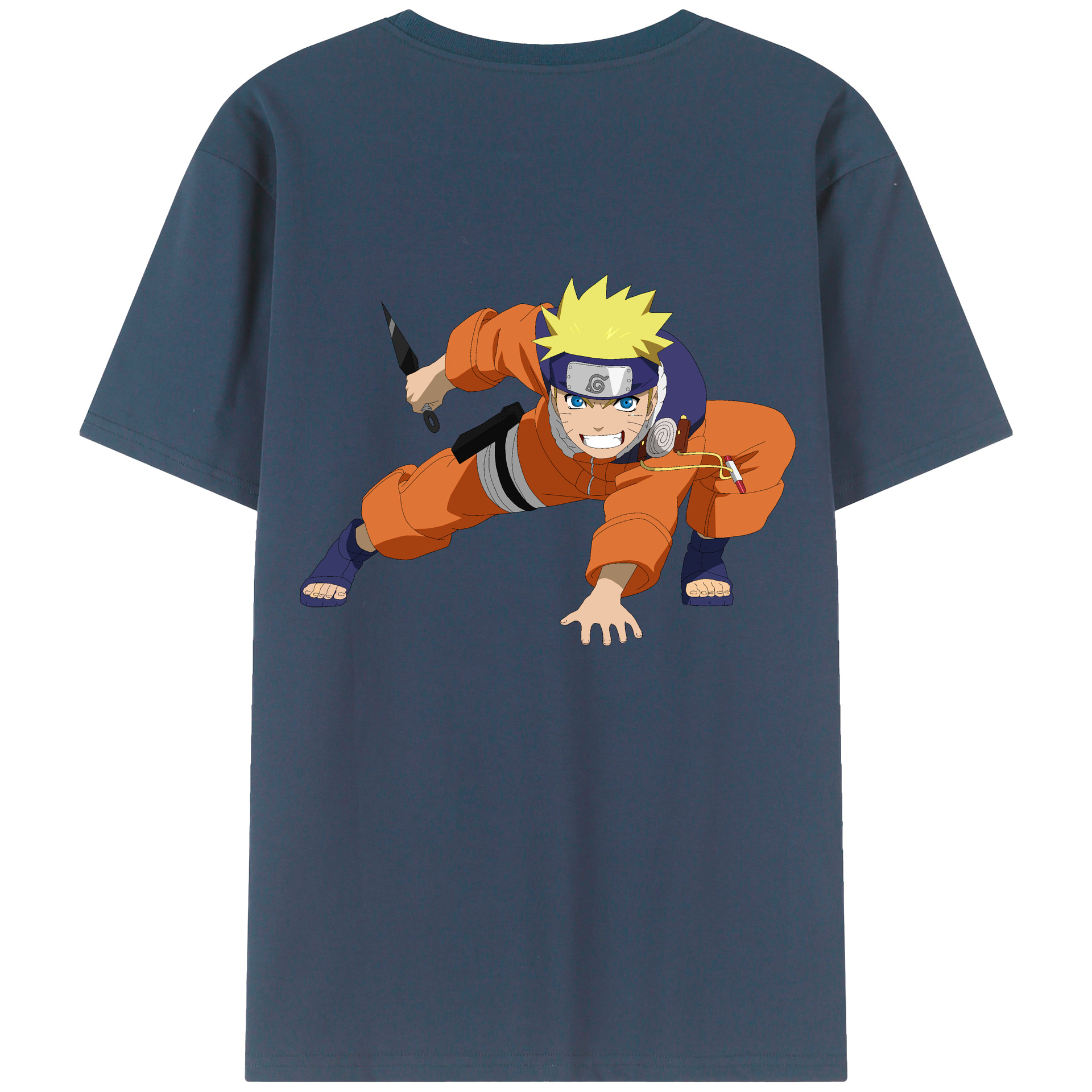 （画像用） NARUTO -ナルト- うずまき ナルト Uzumaki Naruto 綿100％半袖Tシャツ（背面プリント）