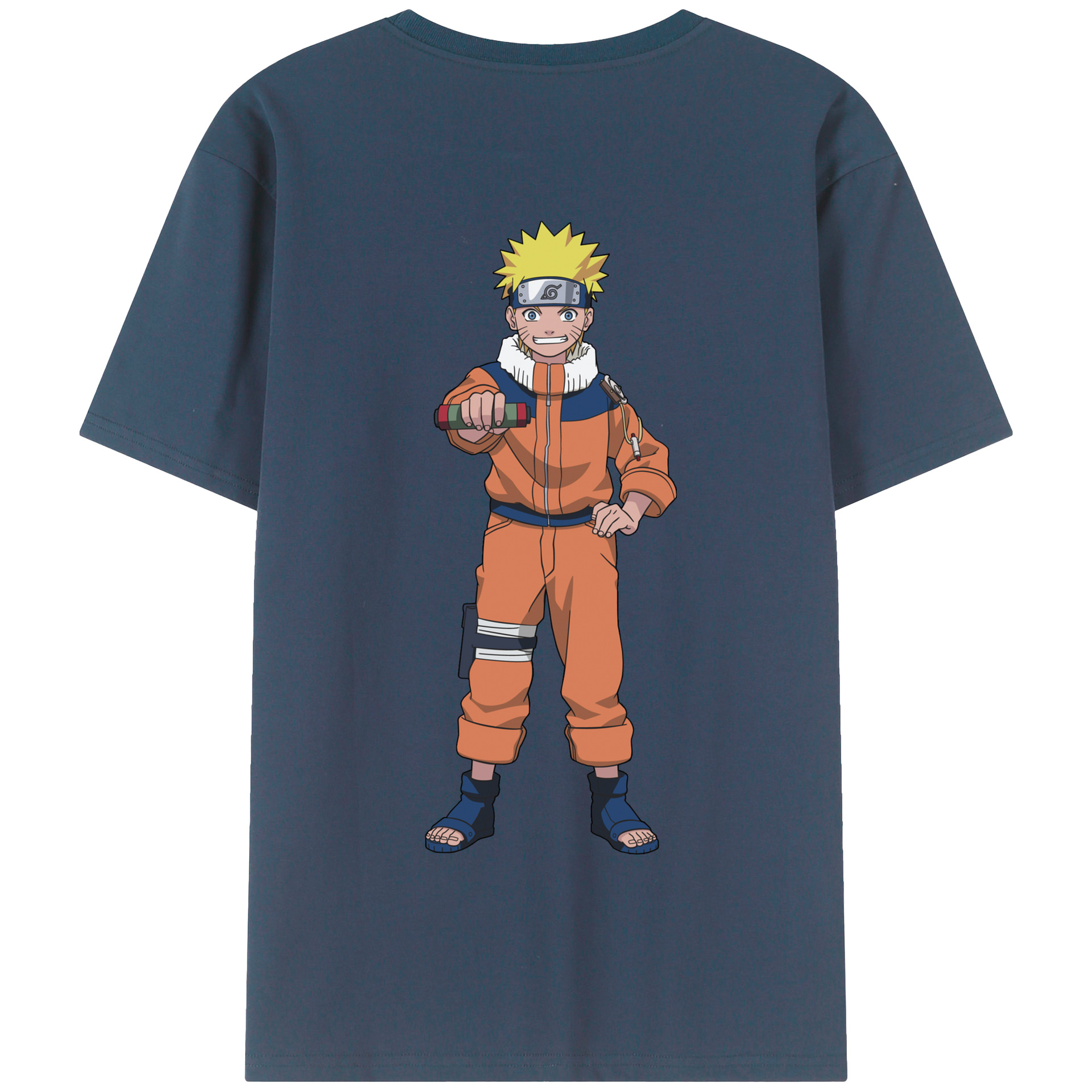 （画像用） NARUTO -ナルト- うずまき ナルト Uzumaki Naruto 綿100％半袖Tシャツ（背面プリント）
