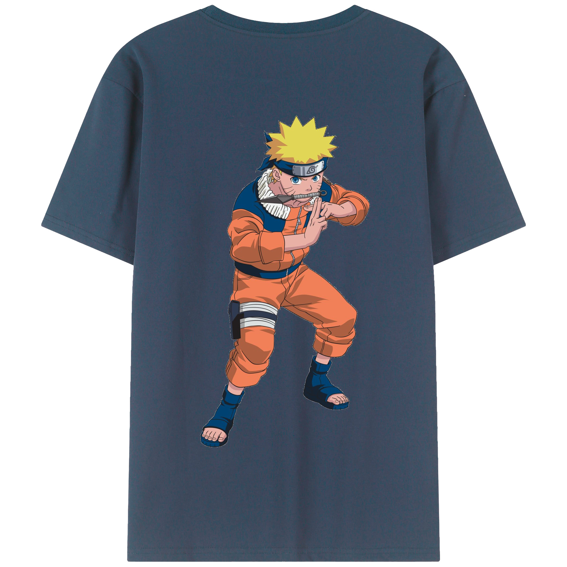 （画像用） NARUTO -ナルト- うずまき ナルト Uzumaki Naruto 綿100％半袖Tシャツ（背面プリント）