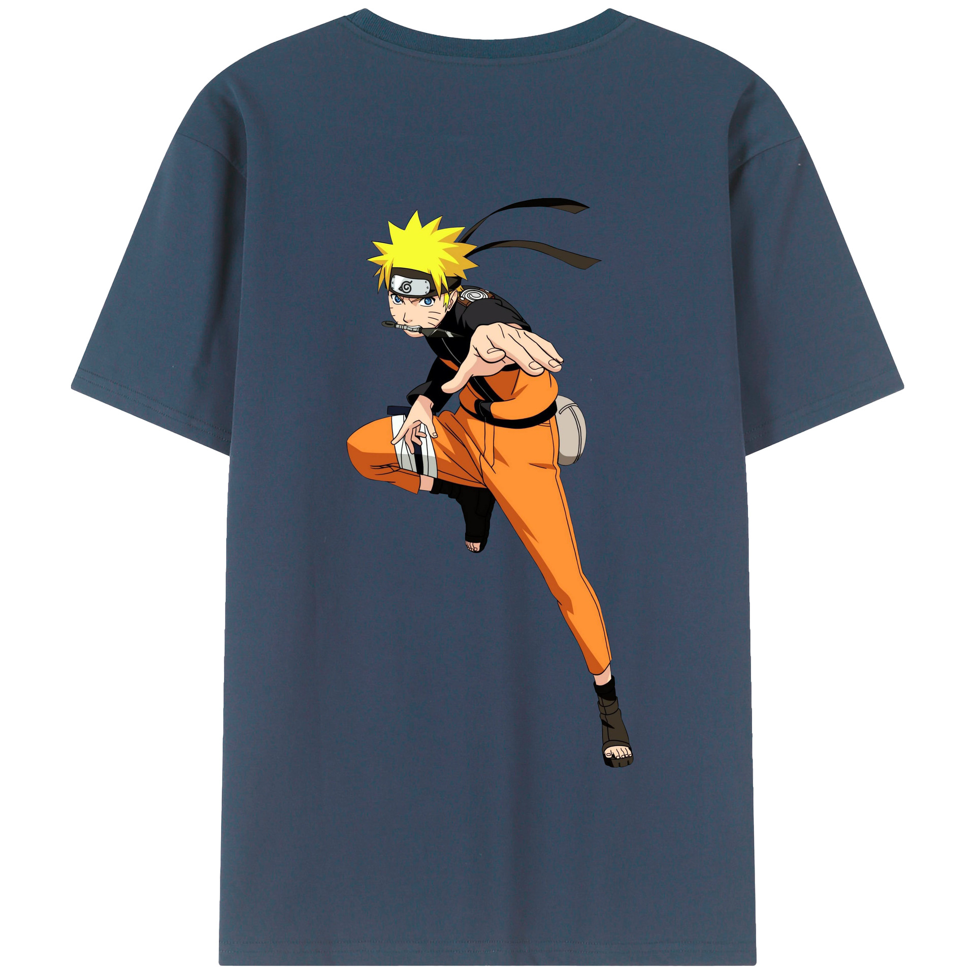 （画像用） NARUTO -ナルト- うずまき ナルト Uzumaki Naruto 綿100％半袖Tシャツ（背面プリント）