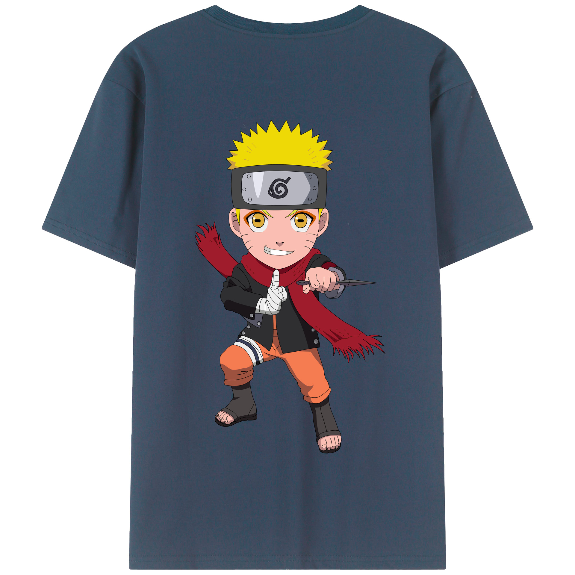 （画像用） NARUTO -ナルト- うずまき ナルト Uzumaki Naruto 綿100％半袖Tシャツ（背面プリント）