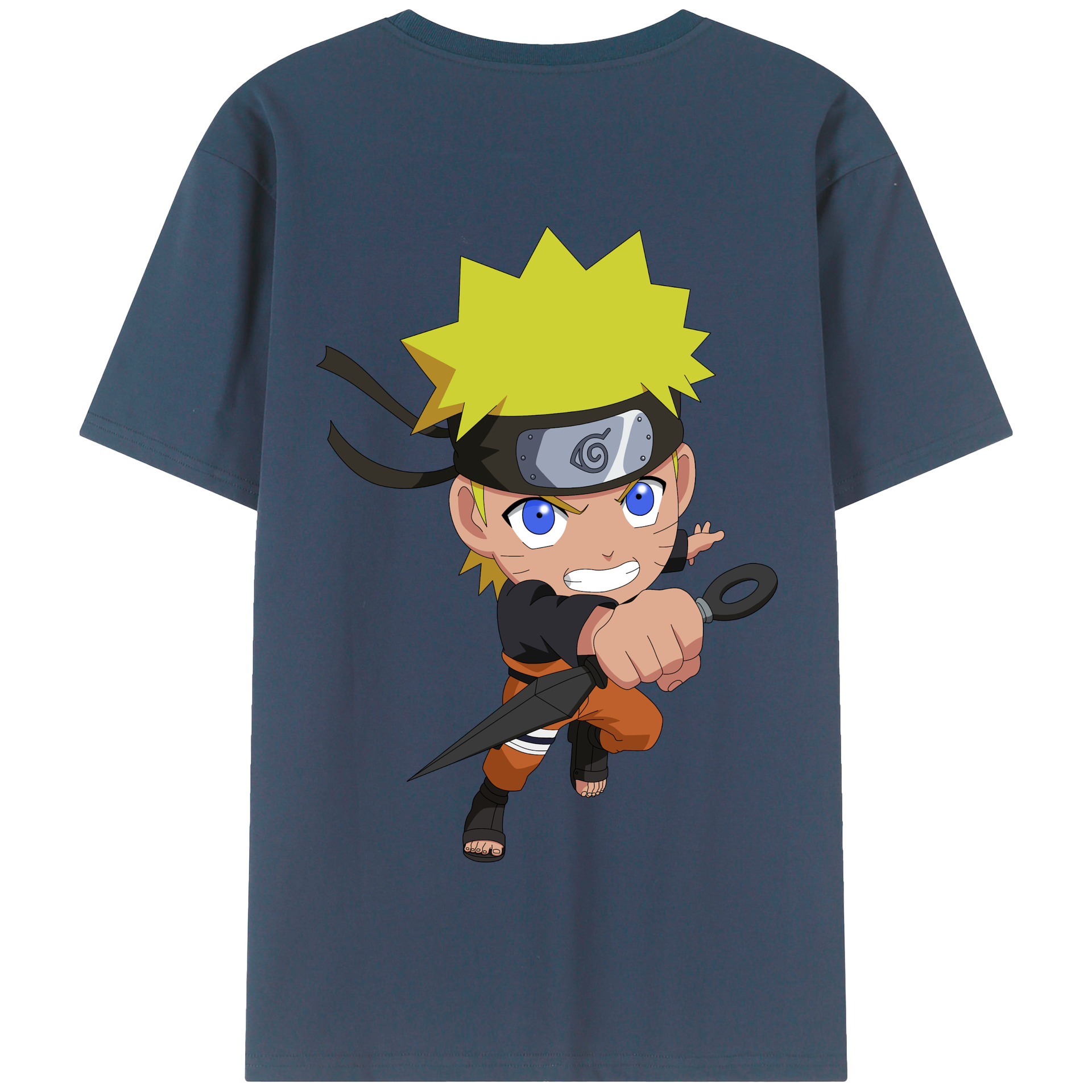 （画像用） NARUTO -ナルト- うずまき ナルト Uzumaki Naruto 綿100％半袖Tシャツ（背面プリント）