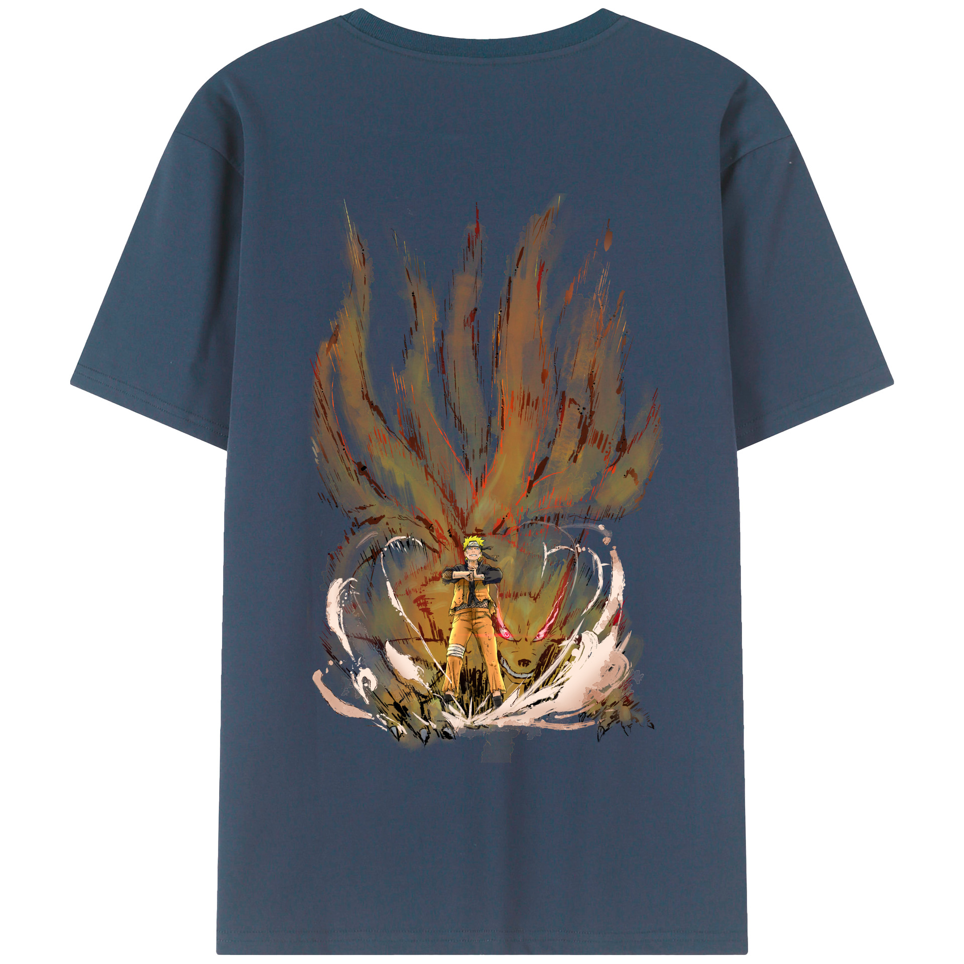 （画像用） NARUTO -ナルト- うずまき ナルト Uzumaki Naruto 綿100％半袖Tシャツ（背面プリント）