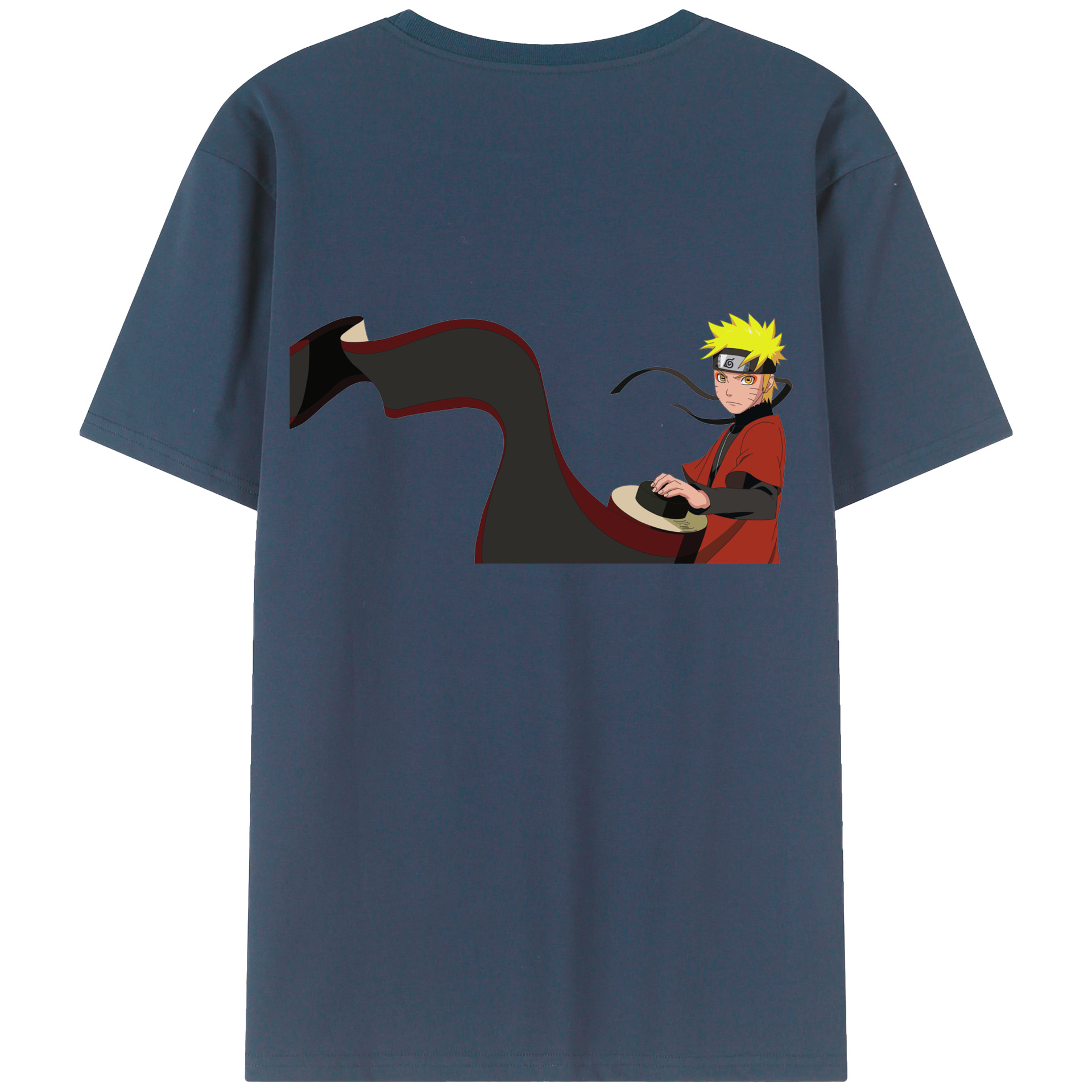 （画像用） NARUTO -ナルト- うずまき ナルト Uzumaki Naruto 綿100％半袖Tシャツ（背面プリント）