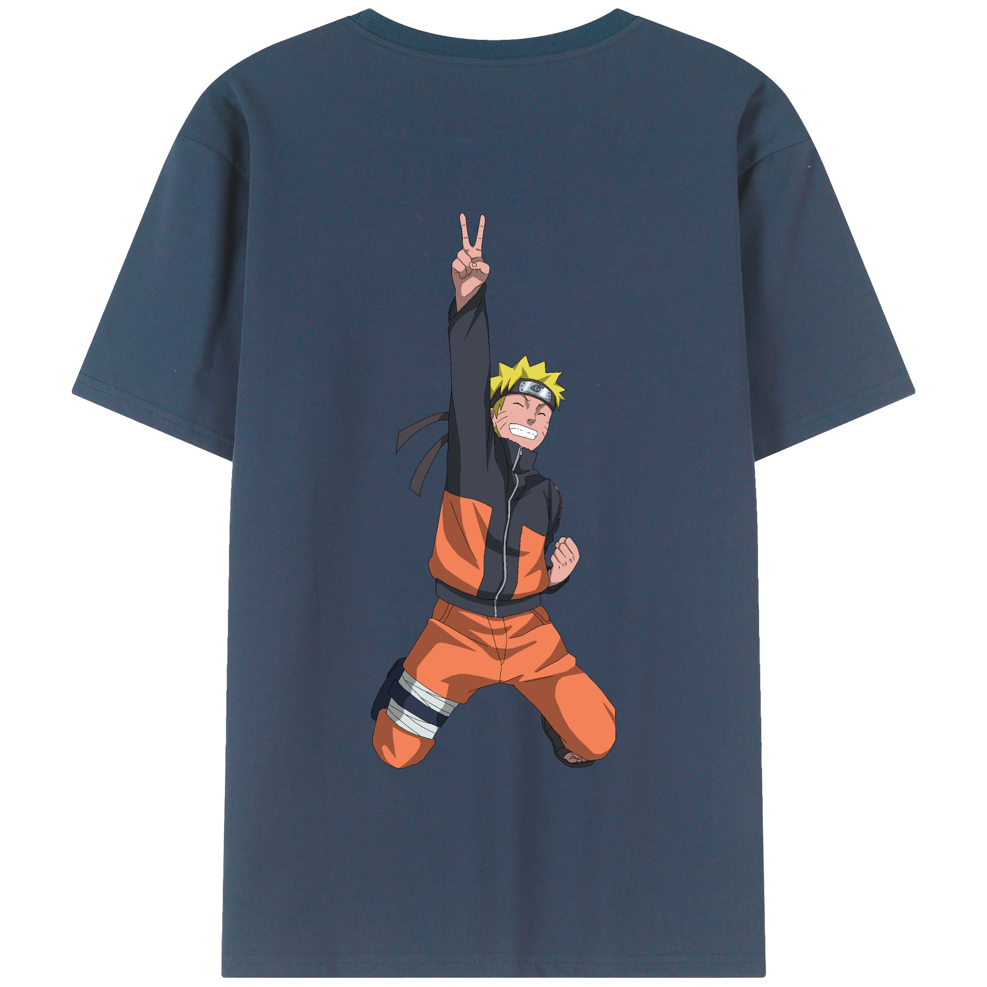 （画像用） NARUTO -ナルト- うずまき ナルト Uzumaki Naruto 綿100％半袖Tシャツ（背面プリント）