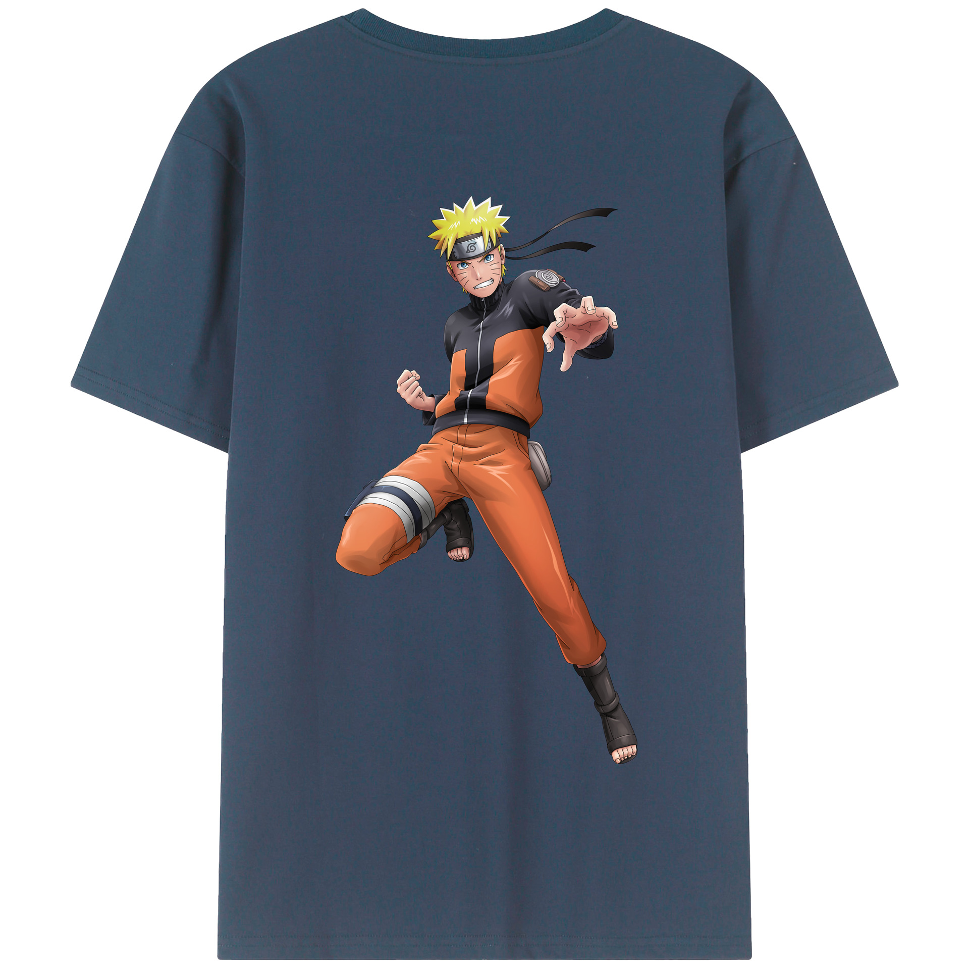 （画像用） NARUTO -ナルト- うずまき ナルト Uzumaki Naruto 綿100％半袖Tシャツ（背面プリント）
