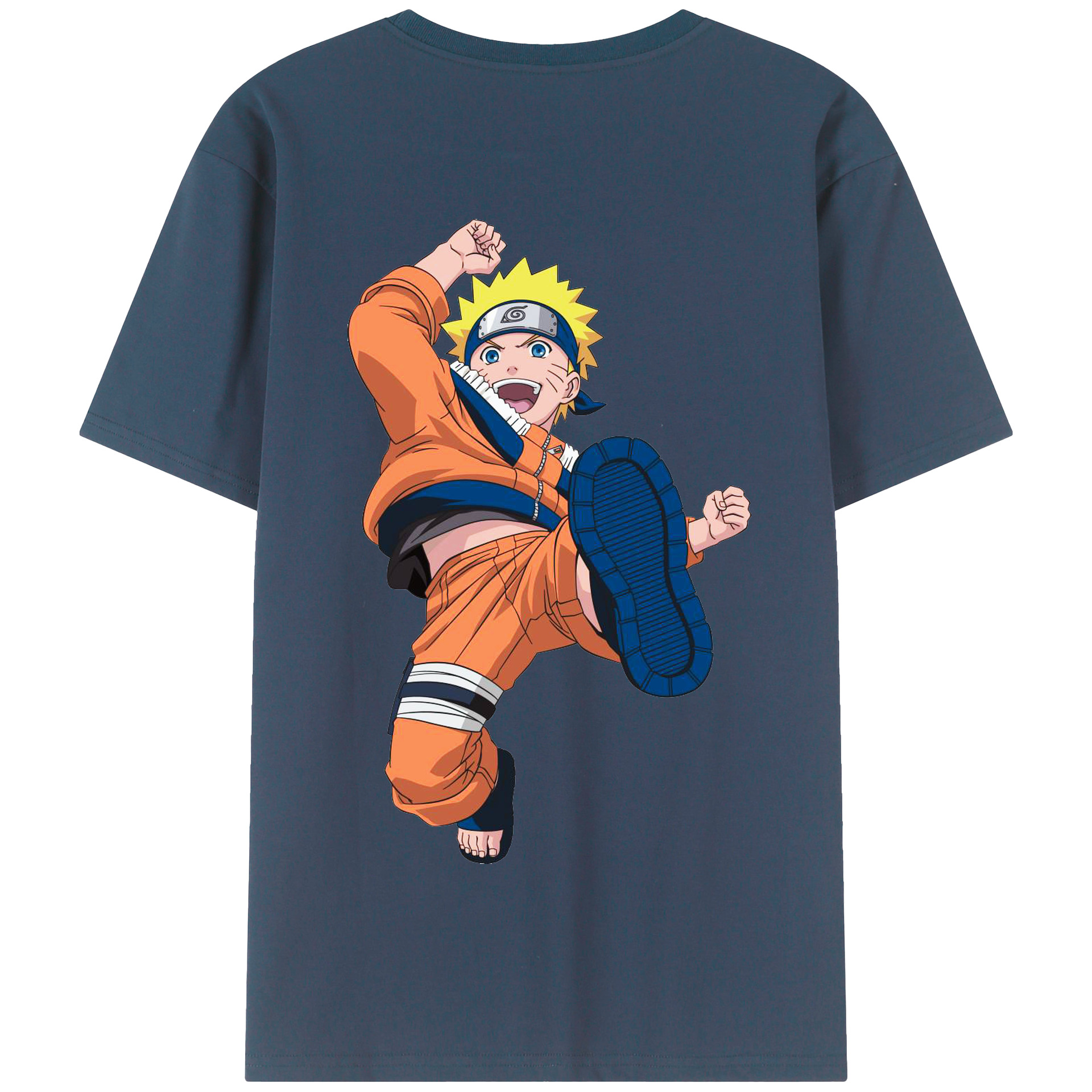 （画像用） NARUTO -ナルト- うずまき ナルト Uzumaki Naruto 綿100％半袖Tシャツ（背面プリント）