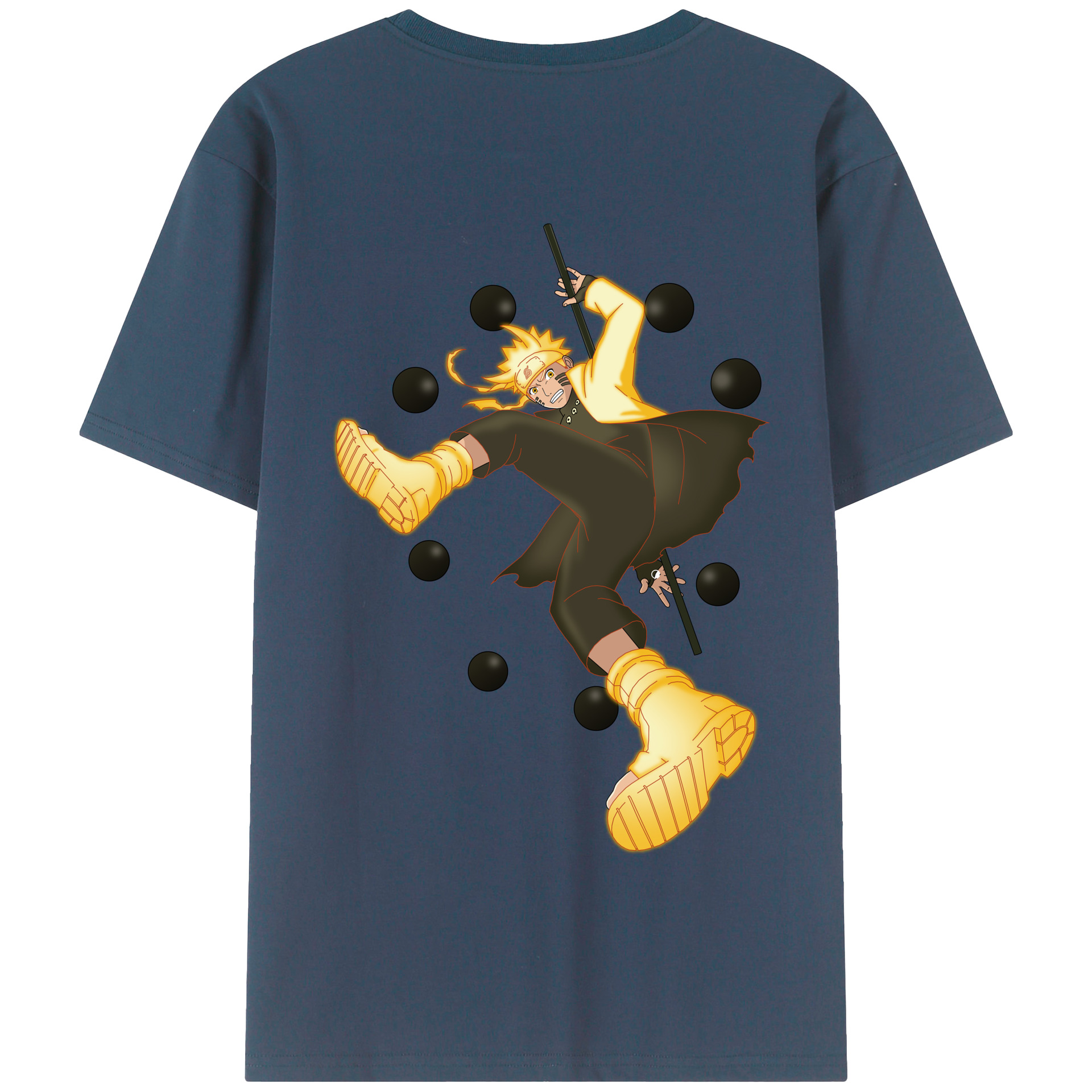 （画像用） NARUTO -ナルト- うずまき ナルト Uzumaki Naruto 綿100％半袖Tシャツ（背面プリント）