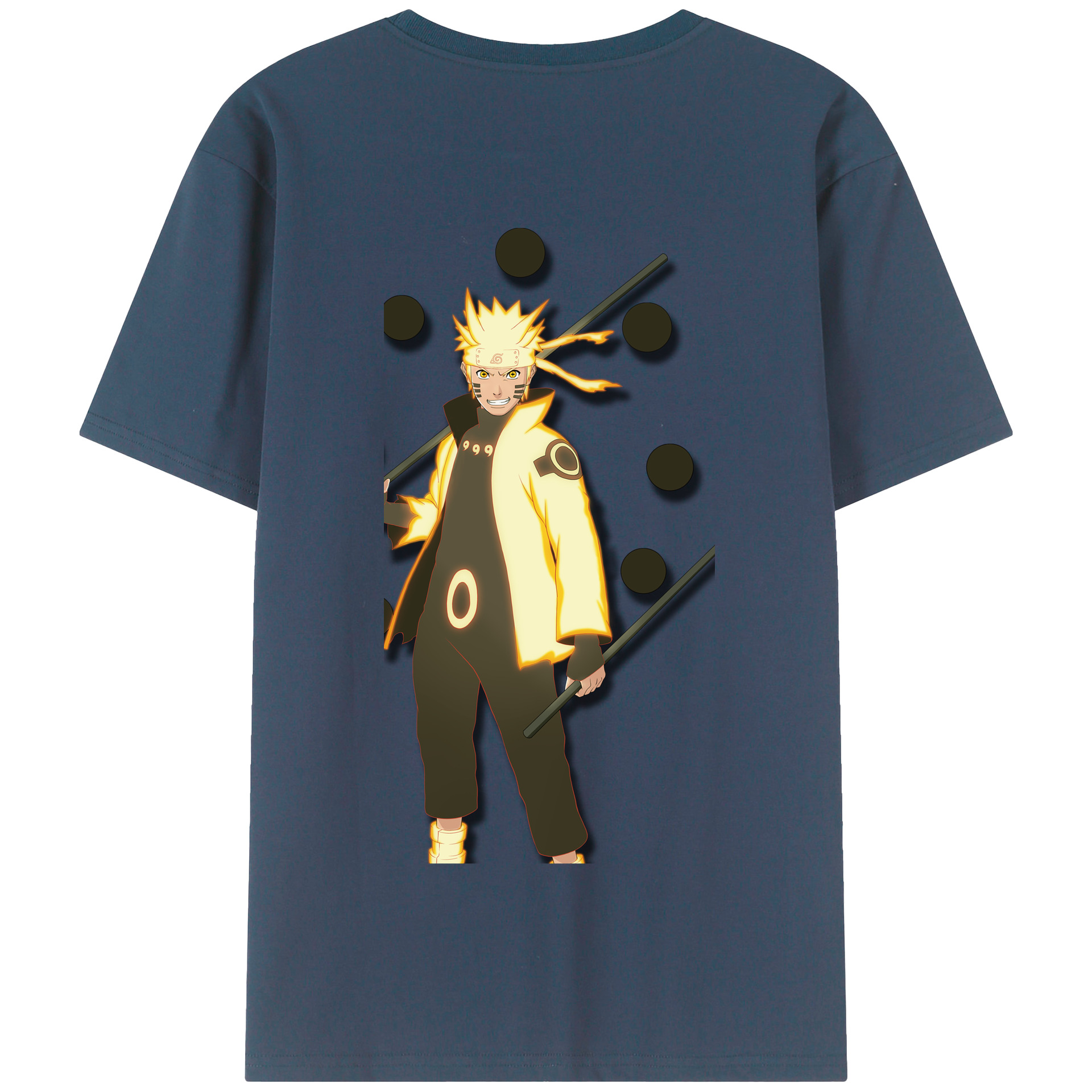 （画像用） NARUTO -ナルト- うずまき ナルト Uzumaki Naruto 綿100％半袖Tシャツ（背面プリント）
