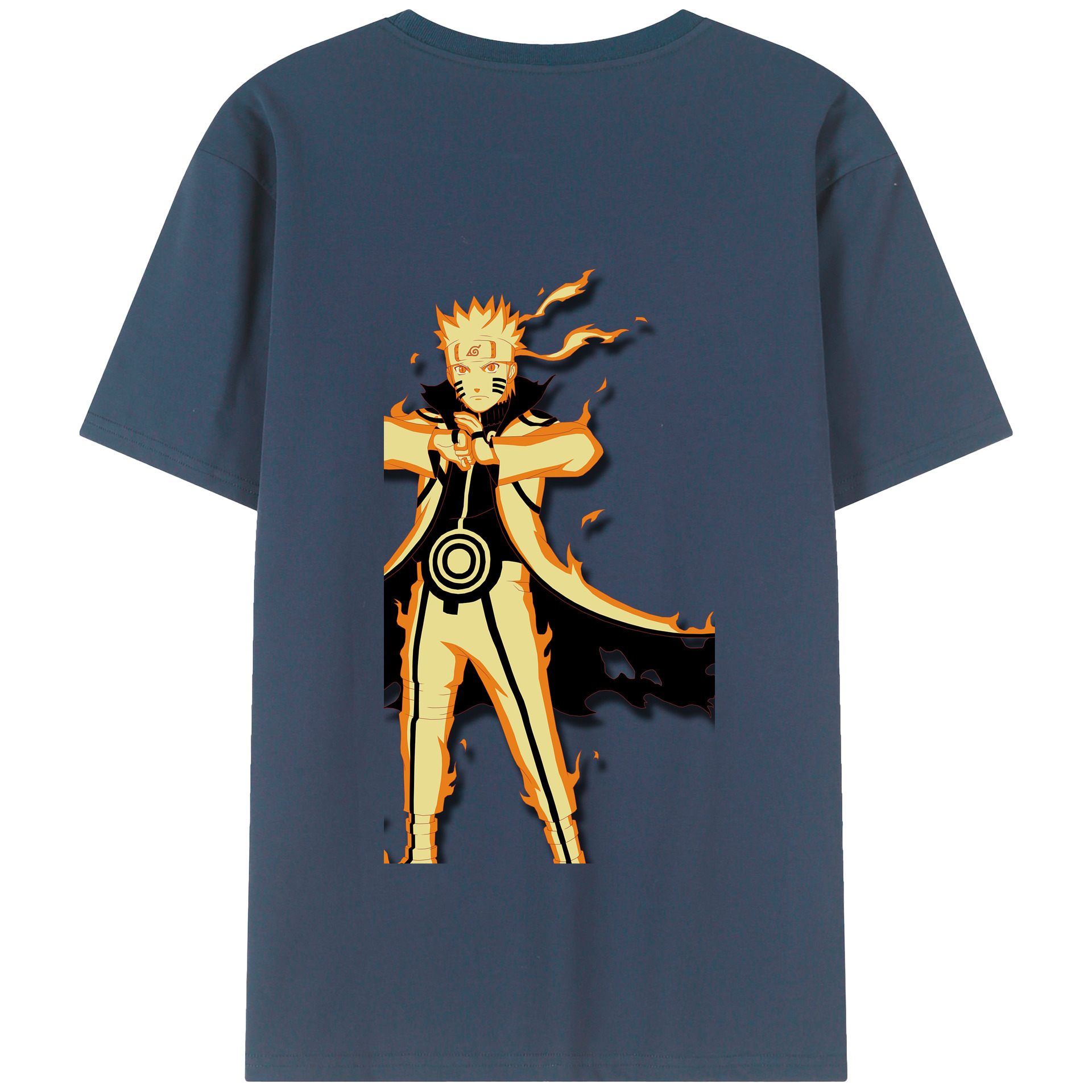 （画像用） NARUTO -ナルト- うずまき ナルト Uzumaki Naruto 綿100％半袖Tシャツ（背面プリント）