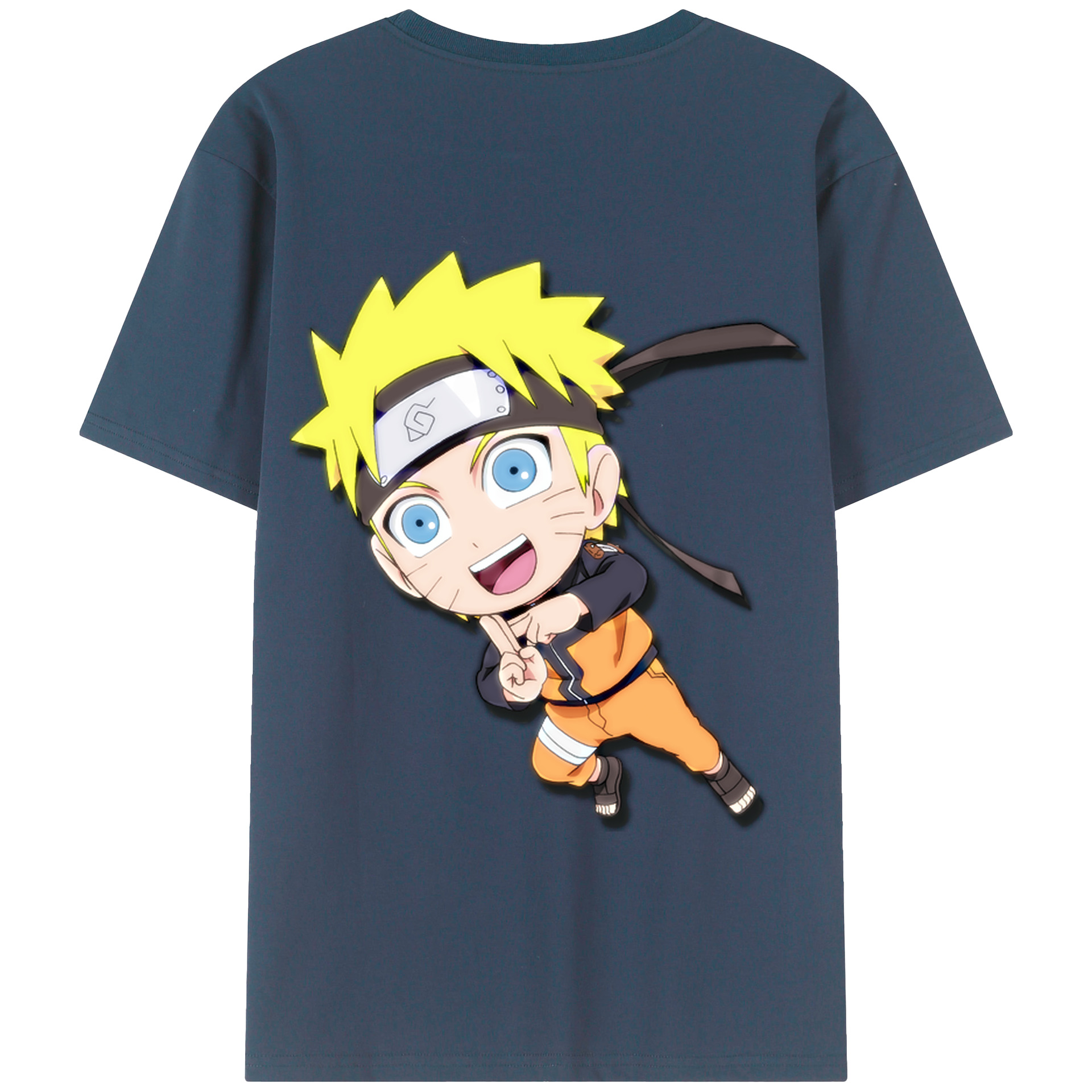 （画像用） NARUTO -ナルト- うずまき ナルト Uzumaki Naruto 綿100％半袖Tシャツ（背面プリント）
