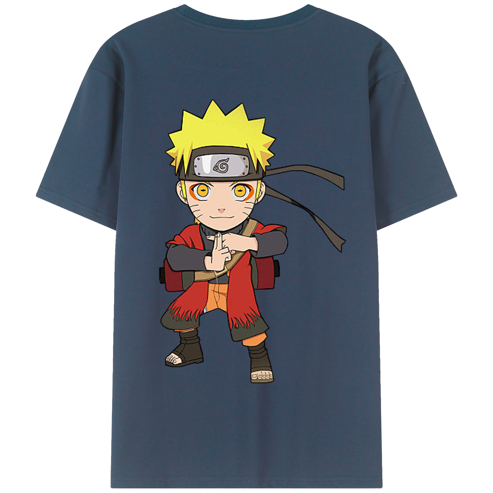 （画像用） NARUTO -ナルト- うずまき ナルト Uzumaki Naruto 綿100％半袖Tシャツ（背面プリント）