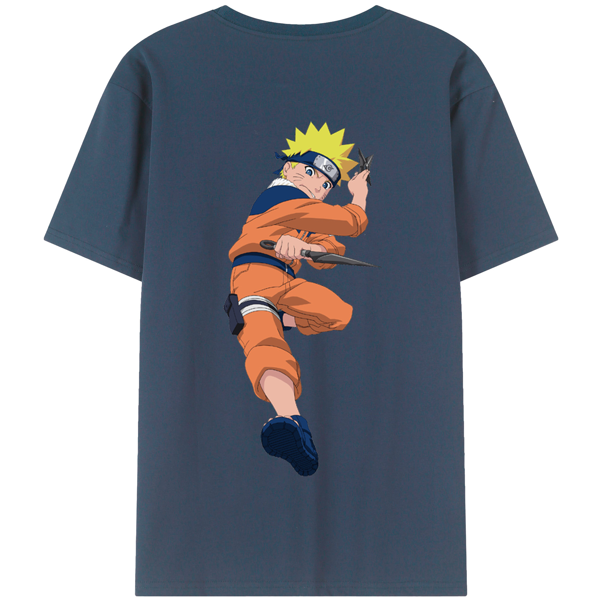 （画像用） NARUTO -ナルト- うずまき ナルト Uzumaki Naruto 綿100％半袖Tシャツ（背面プリント）