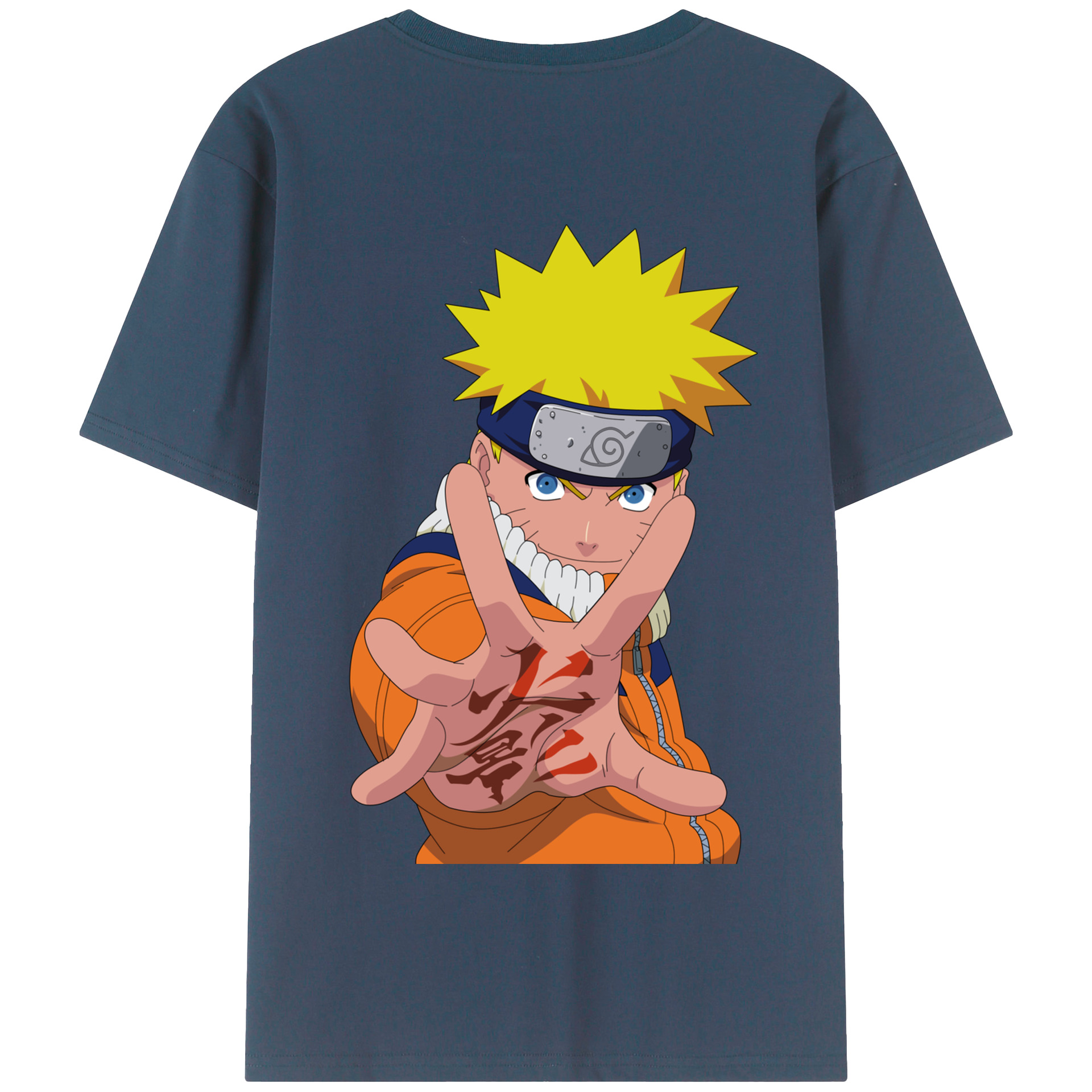 （画像用） NARUTO -ナルト- うずまき ナルト Uzumaki Naruto 綿100％半袖Tシャツ（背面プリント）