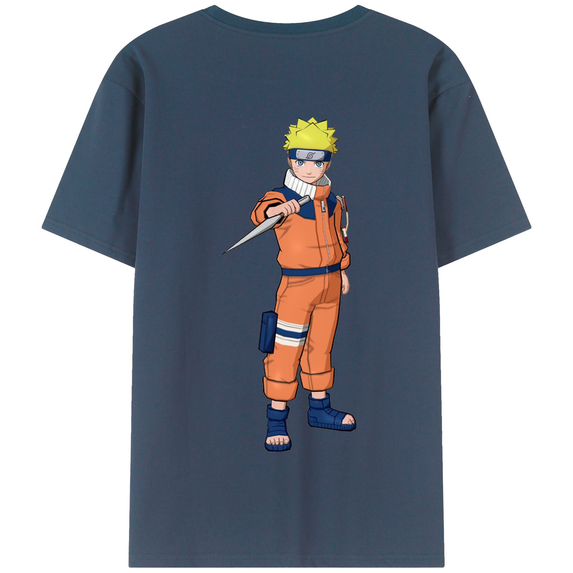 （画像用） NARUTO -ナルト- うずまき ナルト Uzumaki Naruto 綿100％半袖Tシャツ（背面プリント）