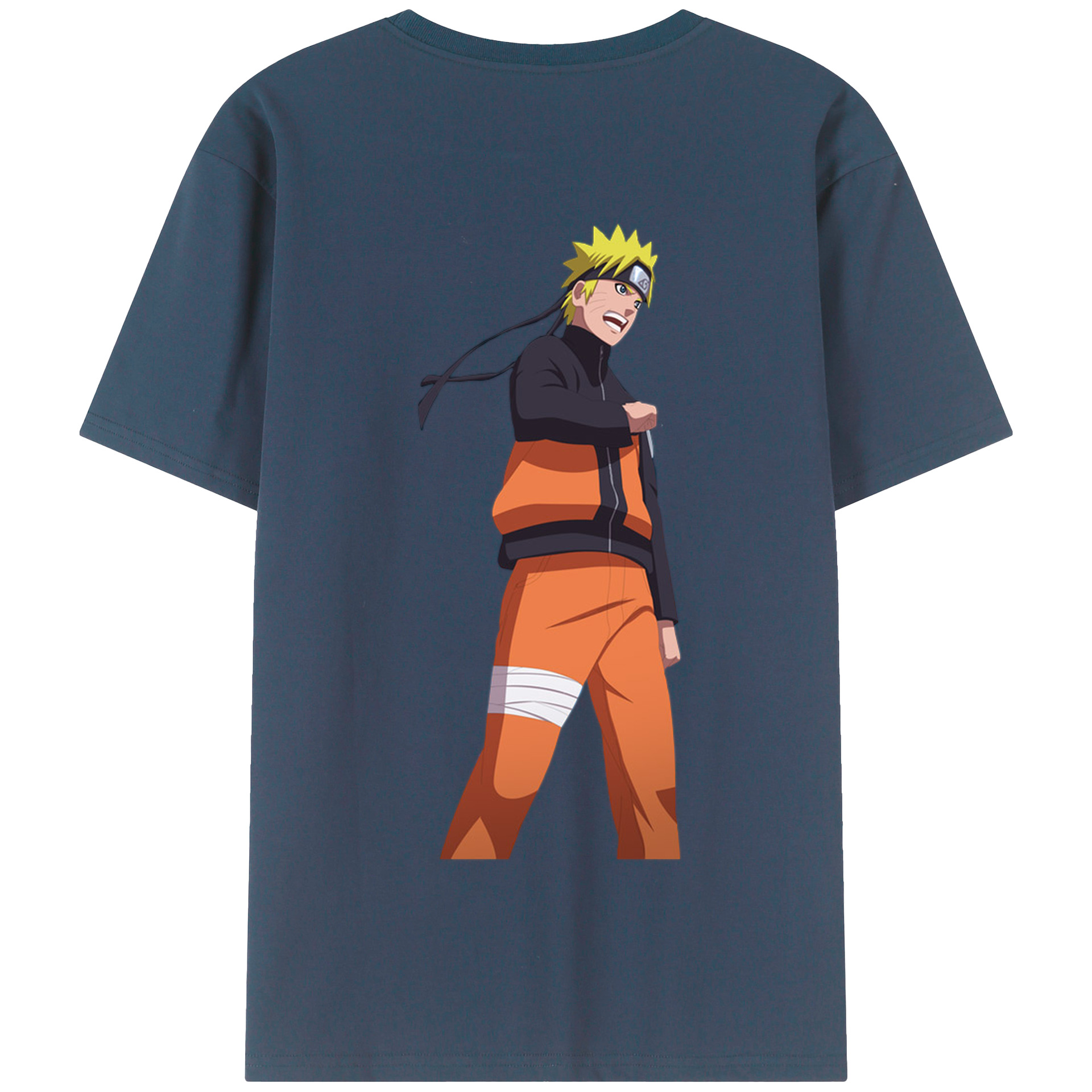 （画像用） NARUTO -ナルト- うずまき ナルト Uzumaki Naruto 綿100％半袖Tシャツ（背面プリント）