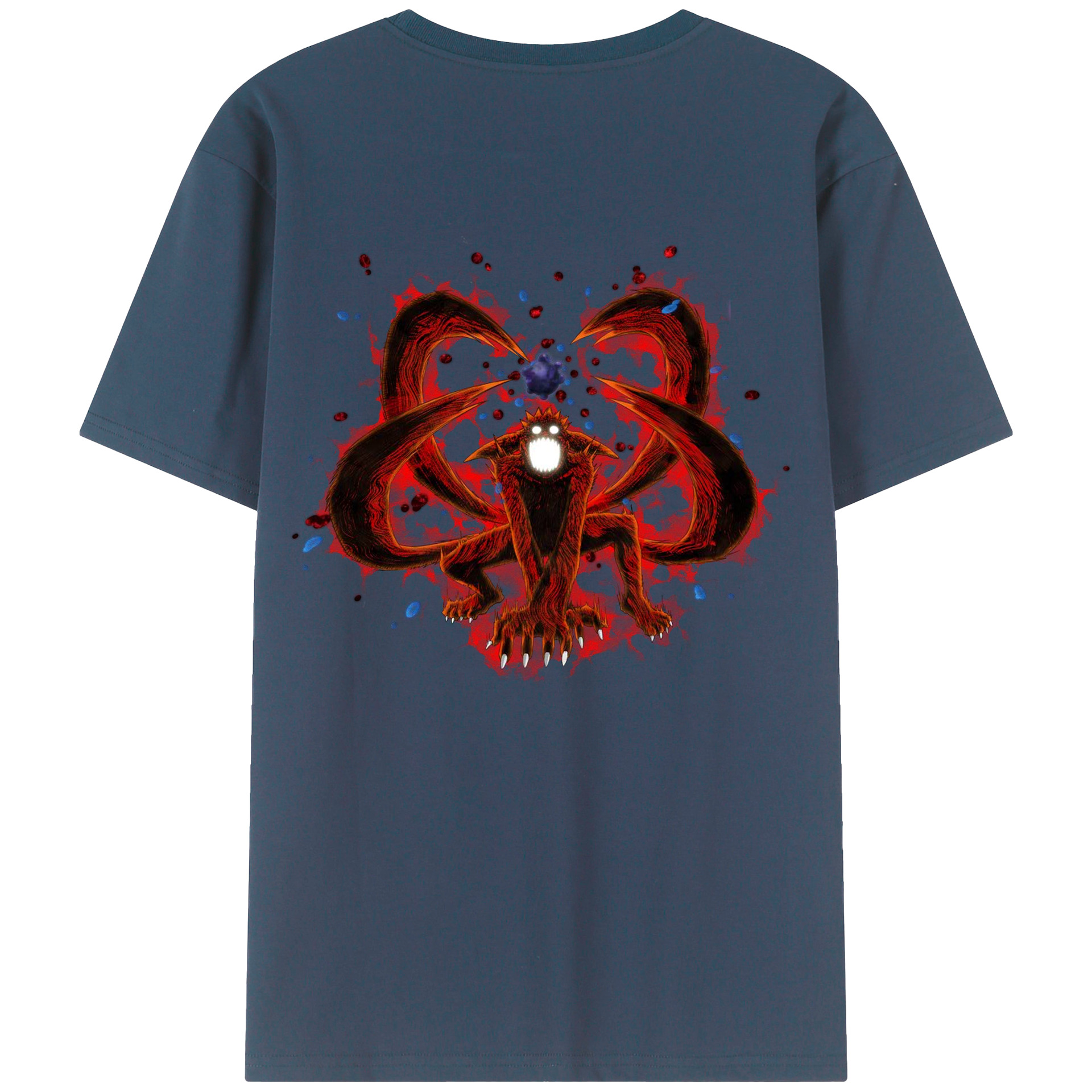 （画像用） NARUTO -ナルト- うずまき ナルト Uzumaki Naruto 綿100％半袖Tシャツ（背面プリント）